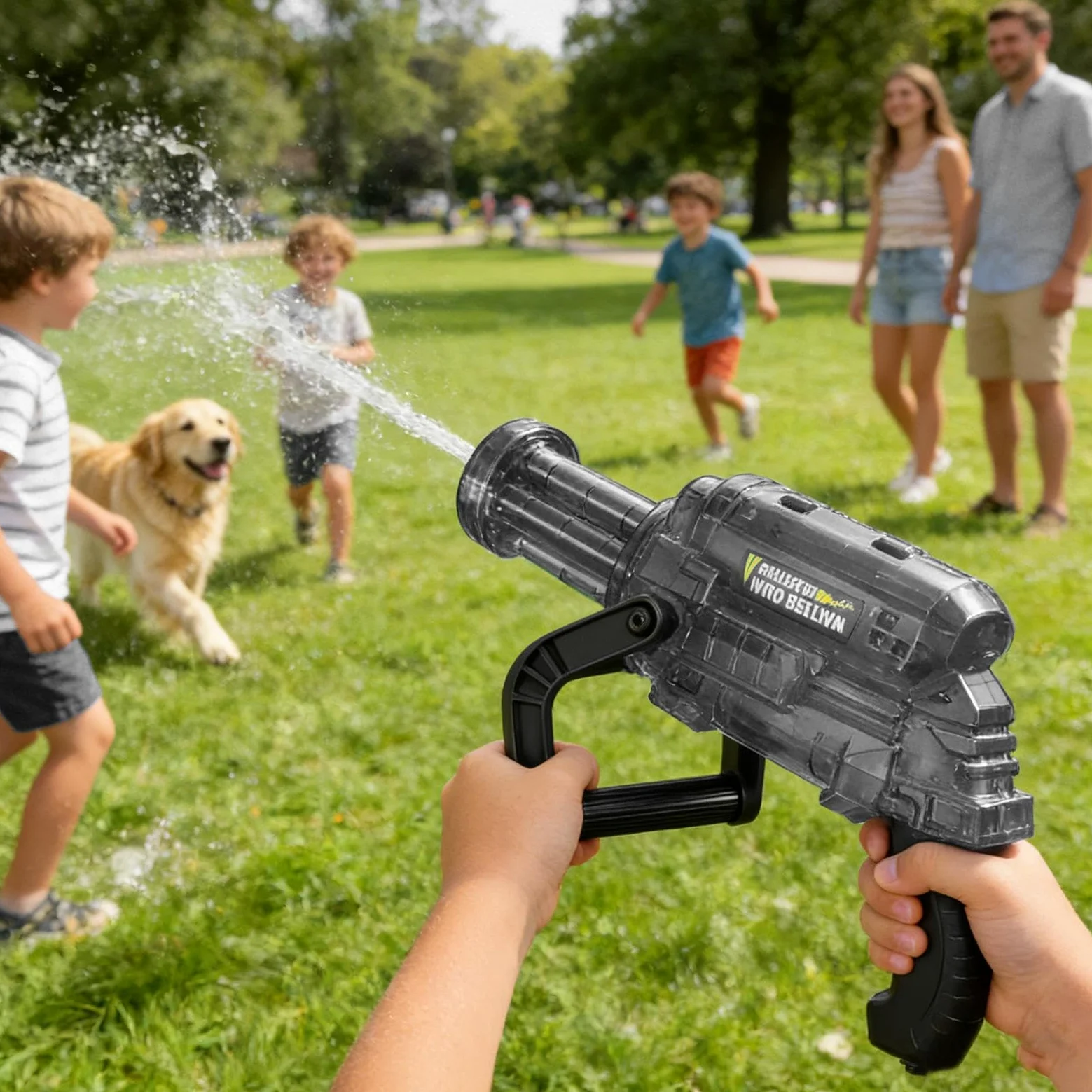 Giocattoli ad Acqua per Bambini Squirter Elettrico da Esterno | Giocattolo ad acqua con effetti luce e fiamma per feste all'aperto, giardino, cortile, spiaggia, piscina, campeggio
