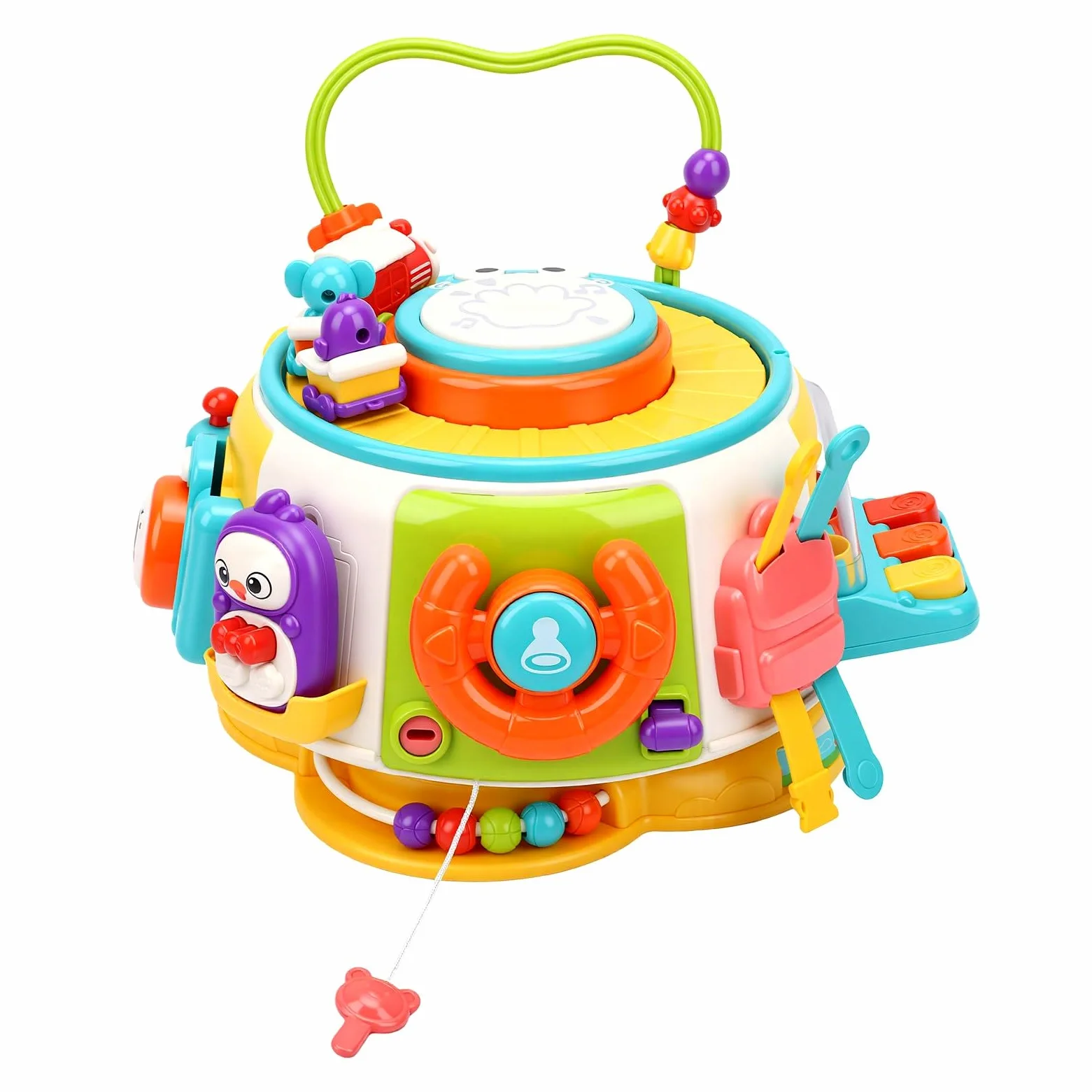 Activity Cube Baby, Giocattolo Educativo 6 Facce con Coordinazione | Materiale in ABS e Silicone, Gioco Interattivo Senza Batterie, Giocattolo per lo Sviluppo Sensoriale dei bambini.