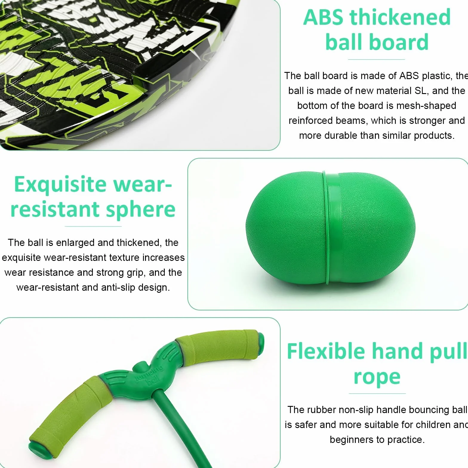 MeYuxg Pogo Stick con Maniglia, Palla per Saltare Bambini Adulti, Giochi da Esterno per Bambini, capacità di Carico 100 kg, Palla Salta Salta per L'allenamento Dell'equilibrio e Lo Sport (Verde)
