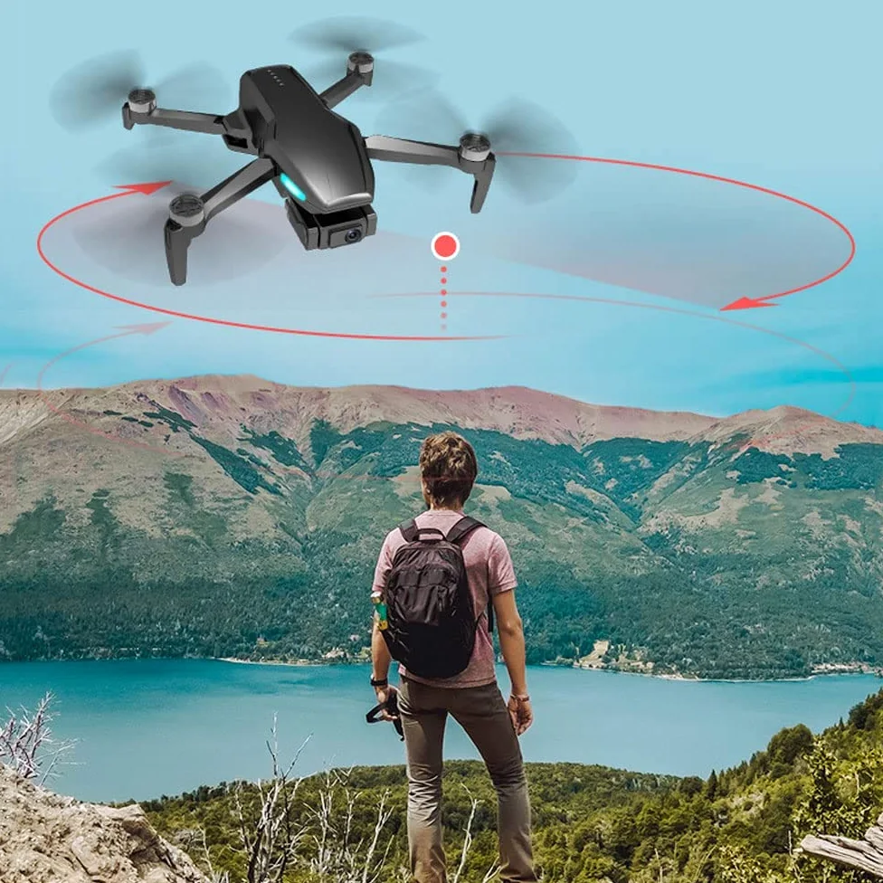GuyAna Drone per Bambini Adulti con Fotocamera GPS 4K HD FPV, Mini quadricottero RC con Motore brushless, modalità Senza Testa, Mantenimento dell'altitudine, Selfie gestuale, ribaltamenti