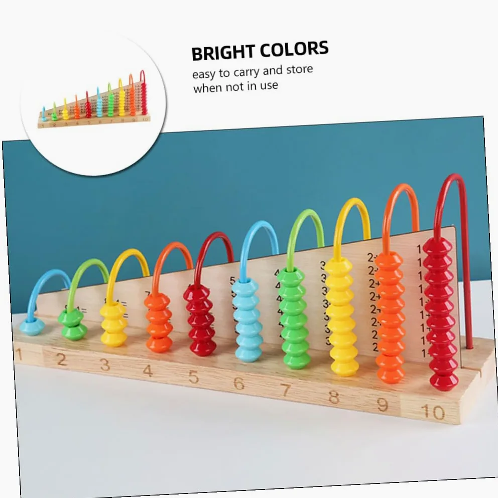 POPETPOP Abaco Educativo in Legno per Bambini, Calcolatrice Didattica | 1 Pezzo, Multicolore, per Asilo e Compleanno, Leggero, Strumento di Calcolo Mentale per Studenti