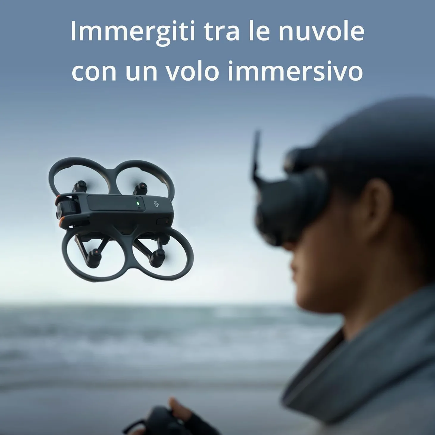 DJI Avata 2 Fly More Combo (1 batteria), Drone FPV con fotocamera 4K, Paraeliche integrati, 360 semplificati con una sola pressione, Goggles 3 e RC Motion 3 inclusi