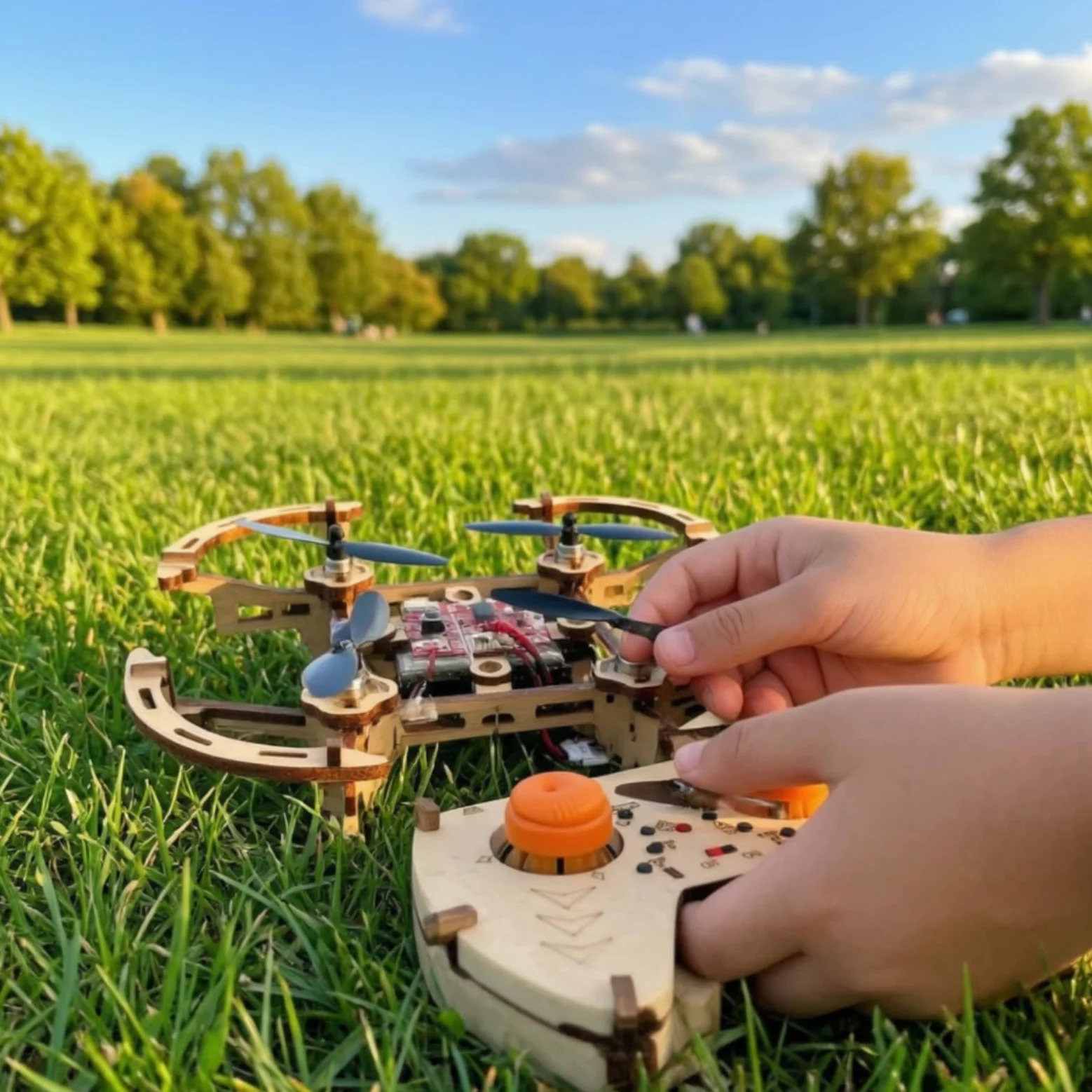 predolo Drone in Legno da Assemblare a 4 Assi | Per Principianti, Leggero, Kit Fai da Legno, Progetti Scolastici, Studenti