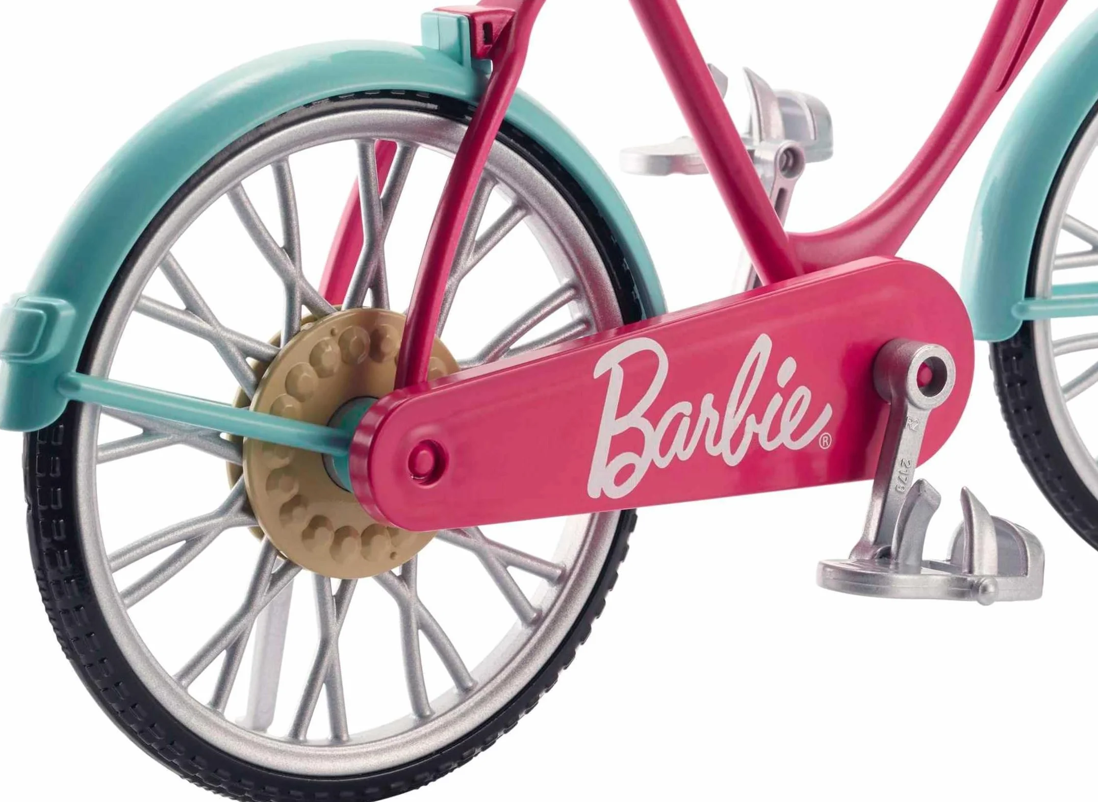 Barbie Bicicletta per Bambole con Casco e Accessori, Multicolore, Giocattolo per Bambini 3 + Anni, DVX55