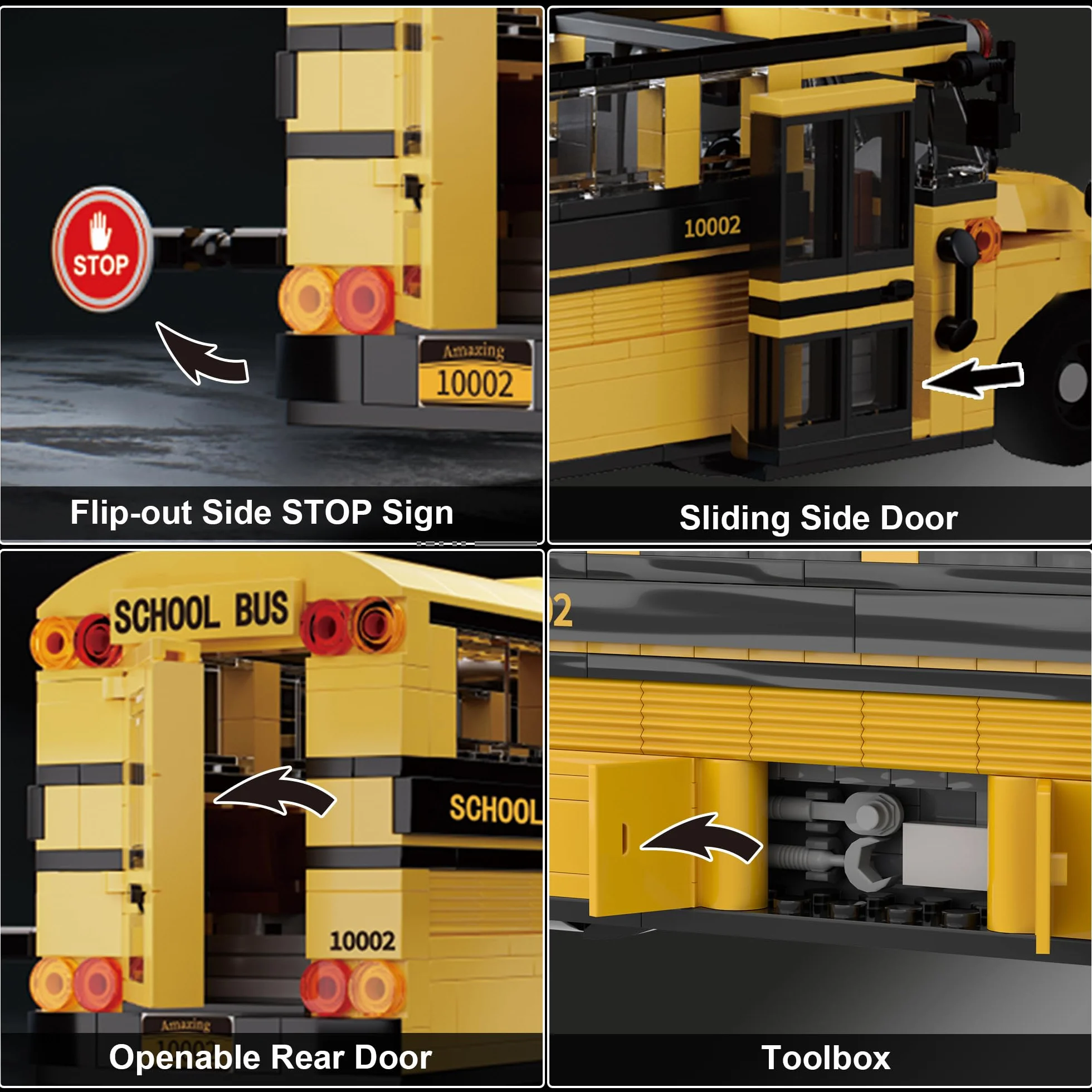 Mavo brix Set di Costruzioni Autobus Scolastico, Modello Educativo STEM, Compatibile con Lego, Autobus Giallo per il Trasporto Scolastico, Regalo per Adulti e Ragazzi 14+, 788 Pezzi