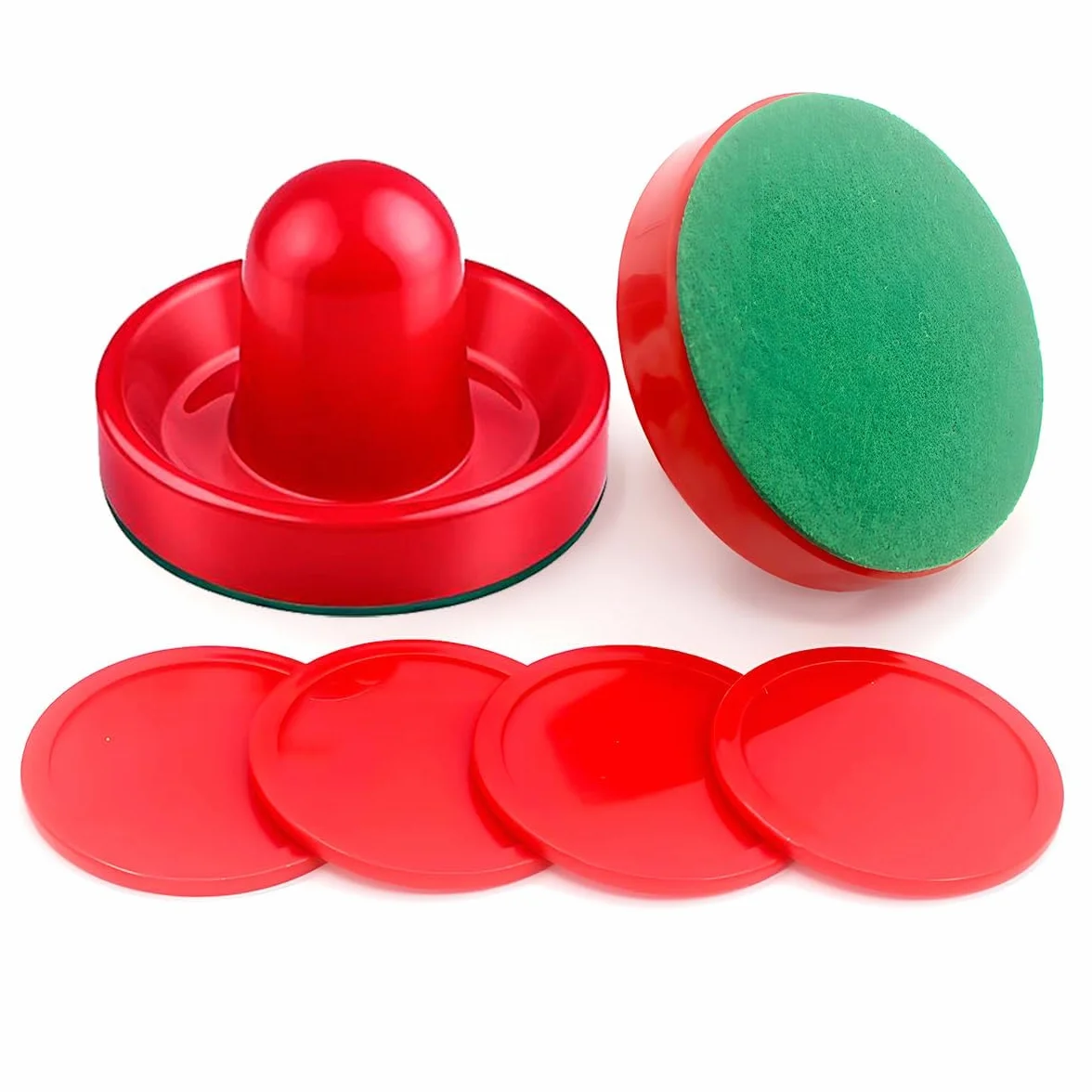 Set da Air Hockey - 2 Spingitori da Air Hockey e 4 Dischi da Air Hockey per Tavoli da Gioco | Pagaie e Spingitori di Ricambio per Air Hockey | Accessori Perfetti per Partite di Air Hockey (76 mm)