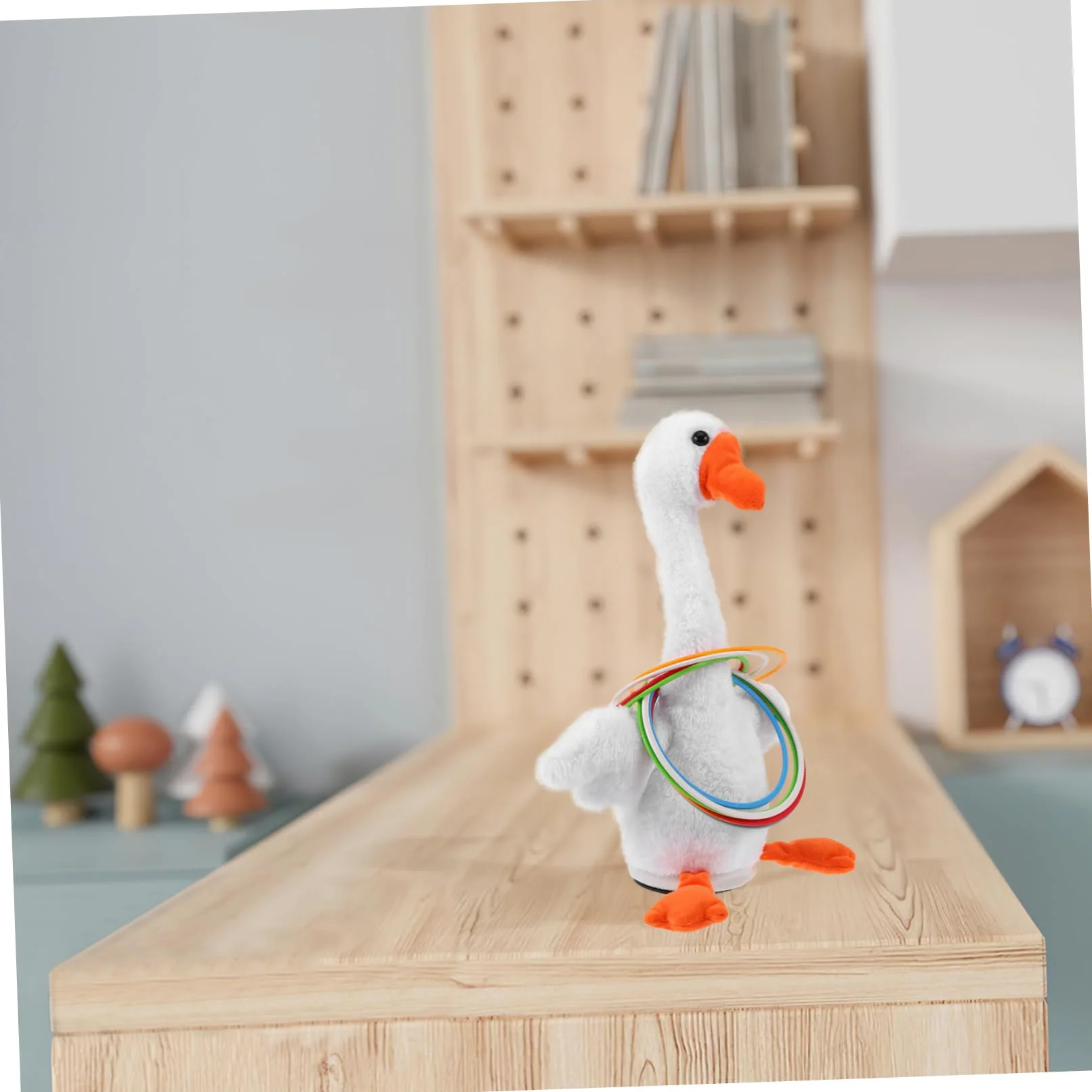 Gioco di Lancio Anelli Interattivo per Bambini Anatra Elettronica, Leggero in Peluche, per Asili Nido e Bancarelle Notturne, Set Completo per Divertimento Educativo