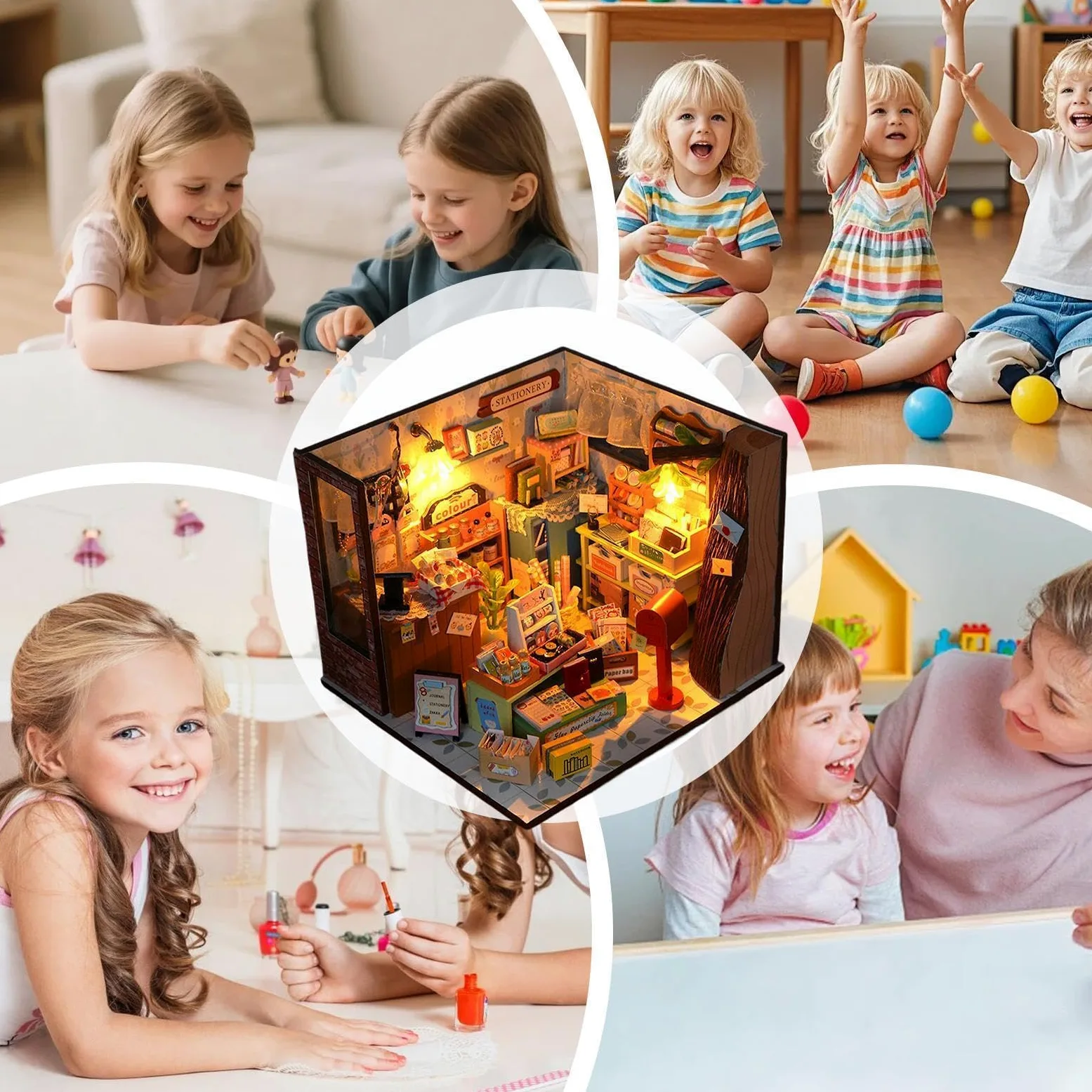 Kit fai da te per una casa in miniatura Giocattolo Di Costruzione Modellino | Mini Kit Casa Per la decorazione di scrivania, dormitorio, appartamento, libreria, soggiorno e abitazione.