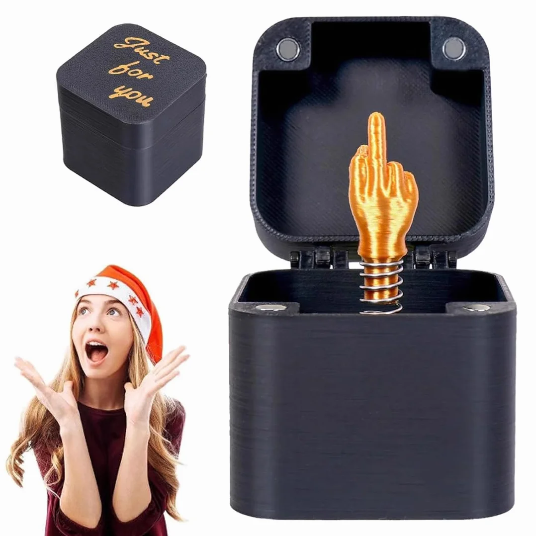 1 Scatola Dito Medio, Regalo Divertente e Scherzo per Adulti, Decorazione per Casa e Ufficio, Idea Regalo di Natale, Scatola Sorpresa Pop-up