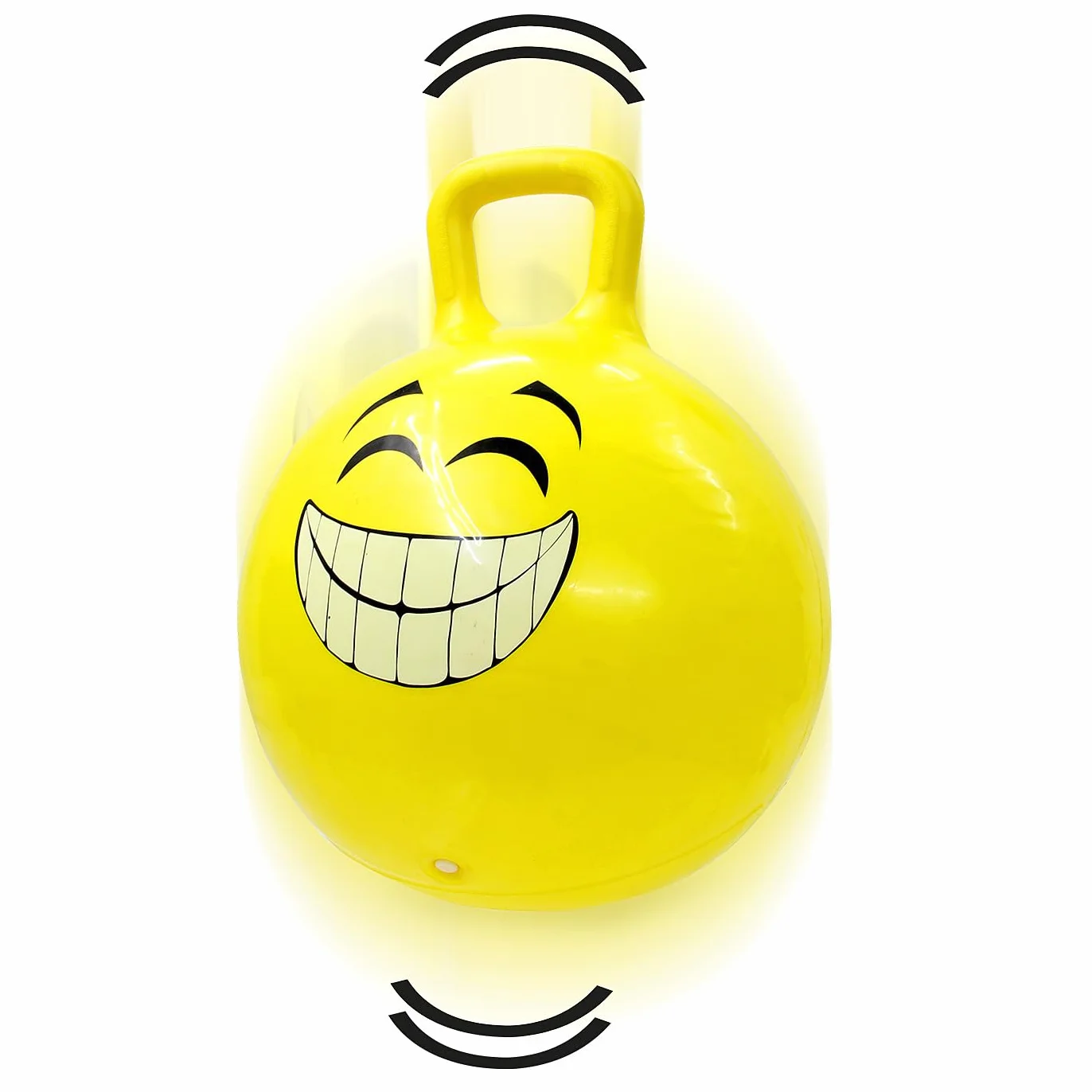 Jamara 460457 - Palla per saltare Smile giallo 450mm - Sviluppa equilibrio e capacitá motorie, Robusta, Resistente, Facile da riporre