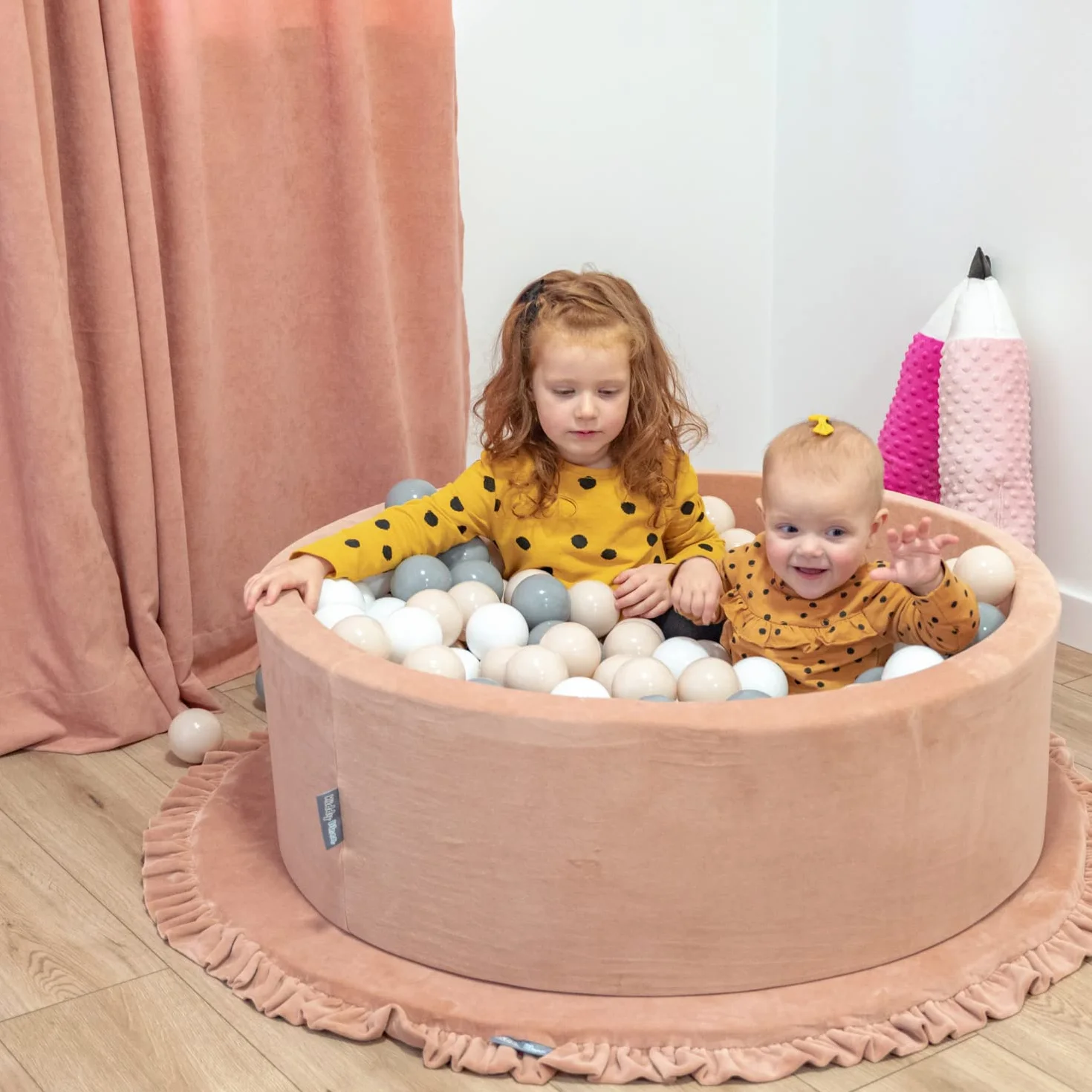 KiddyMoon Piscina 90X30cm/200 Palline In Schiuma Rotonda Morbida Per Bambini