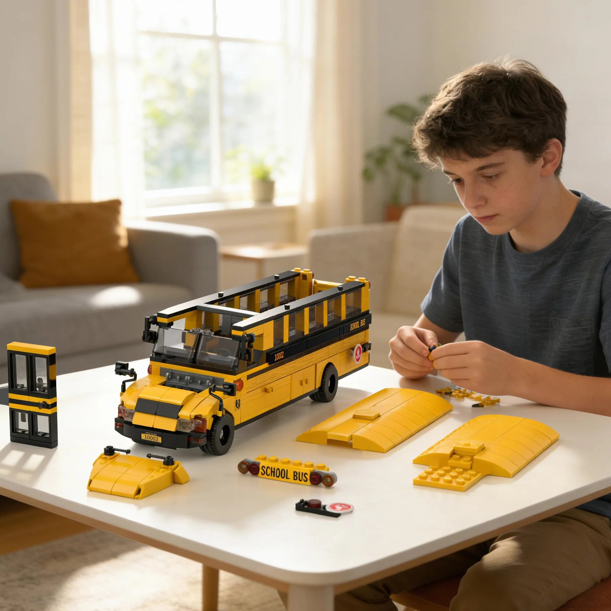 Mavo brix Set di Costruzioni Autobus Scolastico, Modello Educativo STEM, Compatibile con Lego, Autobus Giallo per il Trasporto Scolastico, Regalo per Adulti e Ragazzi 14+, 788 Pezzi