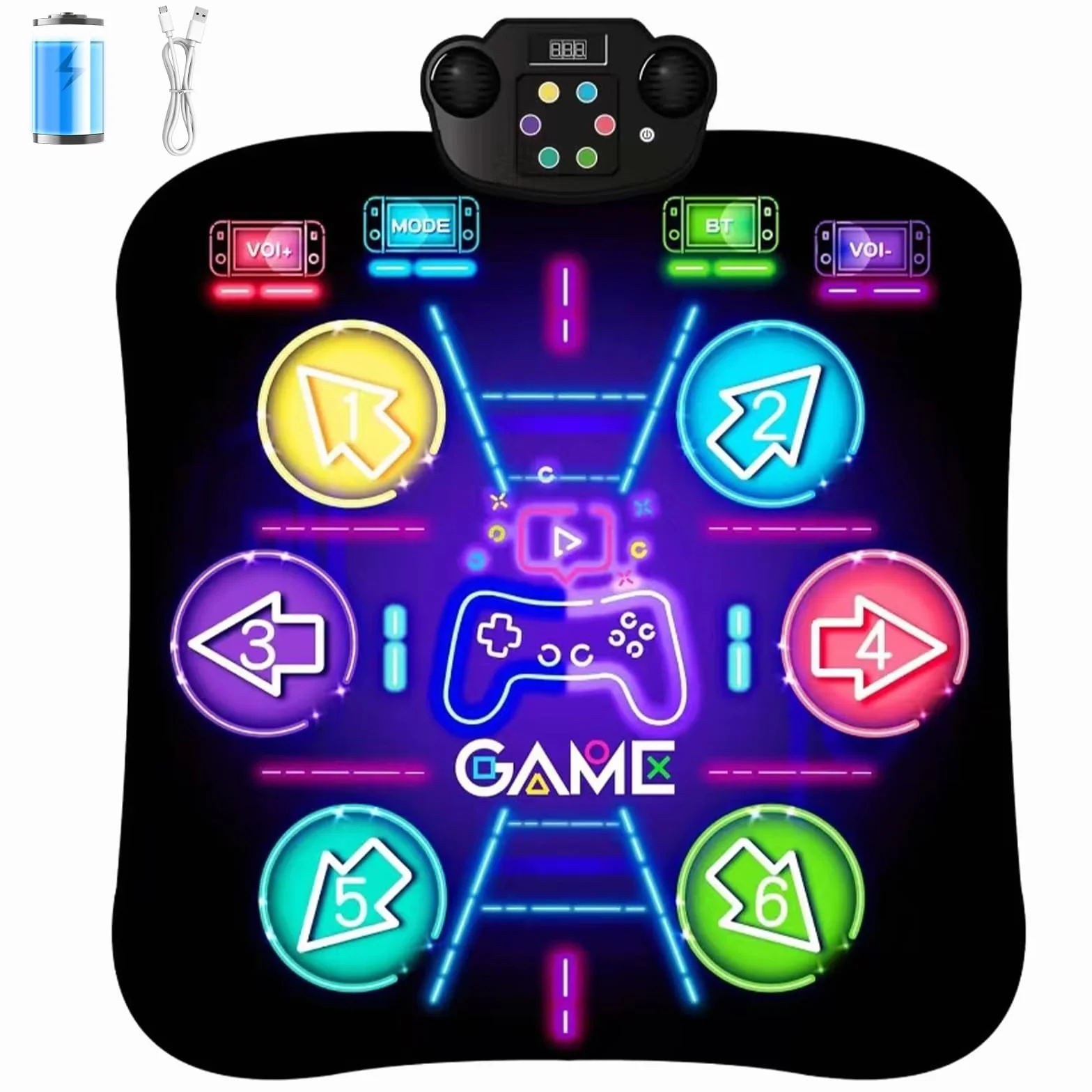 Tappetino da Ballo per Bambini Bluetooth Ricaricabile 2025, Tappeto Danza con Batteria, Regalo Natale Ragazze