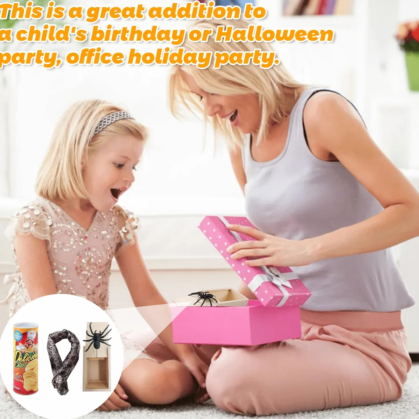 Scatola Scherzo Ragno, 2 Pezzi Spider Box Prank, 1 Pezzi Primavera Serpente Giocattolo, Scherzo Ragno, Lattine di Patatine Scherzi, Scatole di Scherzi a Sorpresa per Halloween e Pesce d'aprile