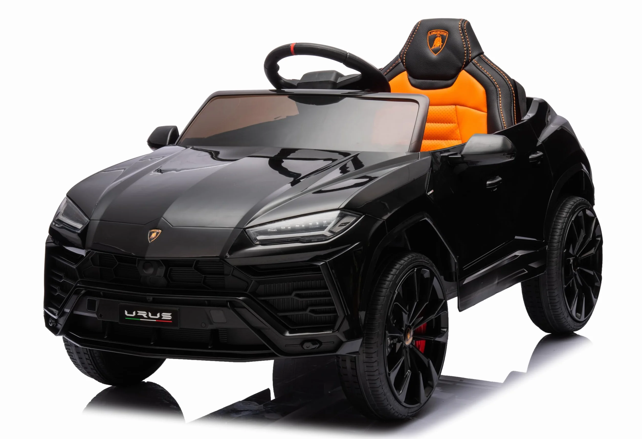 Macchina Elettrica per Bambini Lamborghini Urus 12v Full Optional con Sedile in Pelle e Tappetini Auto Elettrica per Bambini con Telecomando Nero