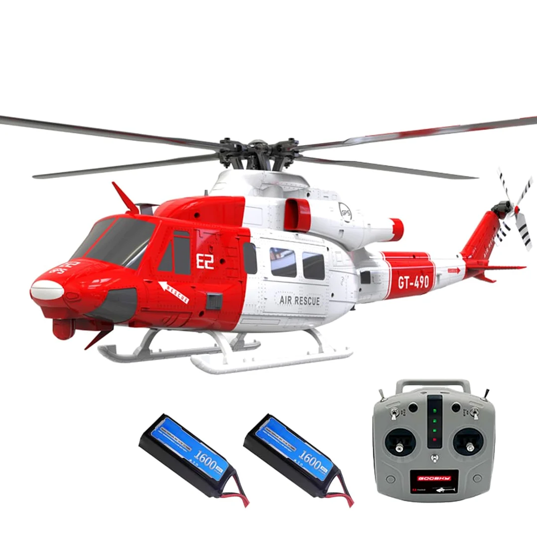 GOOSKY E2 UH-1Y RC elicottero per adulti, 1/35 2.4G 6CH Dual Brushless Direct Drive RC elicottero con posizionamento Lidar (versione RF/modalità commutabile)