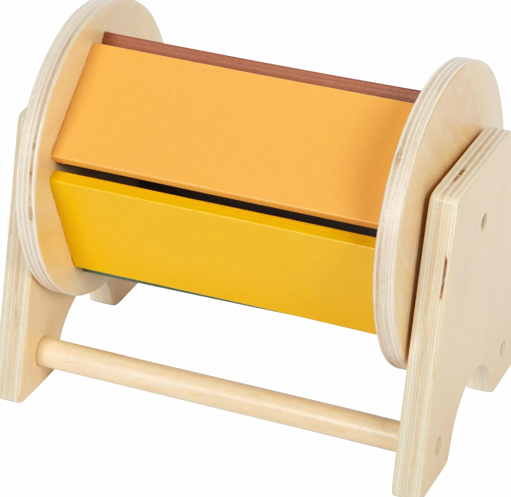 Small Foot Tamburello Girevole in Legno FSC 100% Certificato, Ruota Arcobaleno con 5 superfici Colorate, Giocattolo per Bebè dai 6 Mesi, 12742