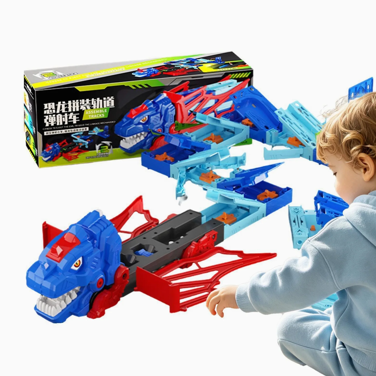 Set Pista Dinosauri Con Macchinine Set Veicoli Interattivi Educativi | Piste da Corsa Dinosauri Giocattoli Per Bambini E Bambine Interno Esterno Prescuola Asilo Viaggio Compleanno
