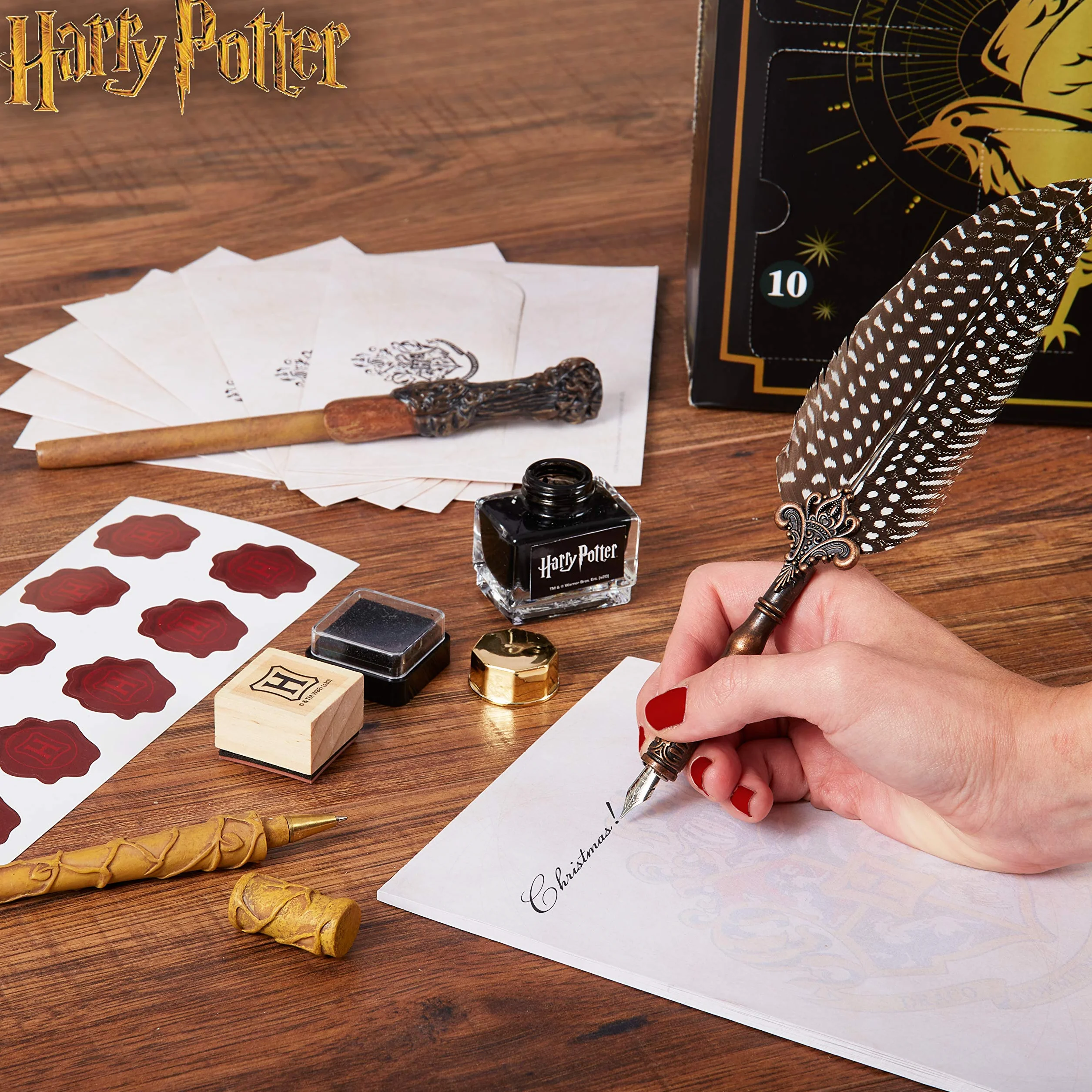 Harry Potter Calendario Avvento 2025, Hogwarts Cancelleria Accessori Capelli, Countdown Natale Calendari Avvento, Penne Calzini Gioielli Ciondoli (Cubo Nero)