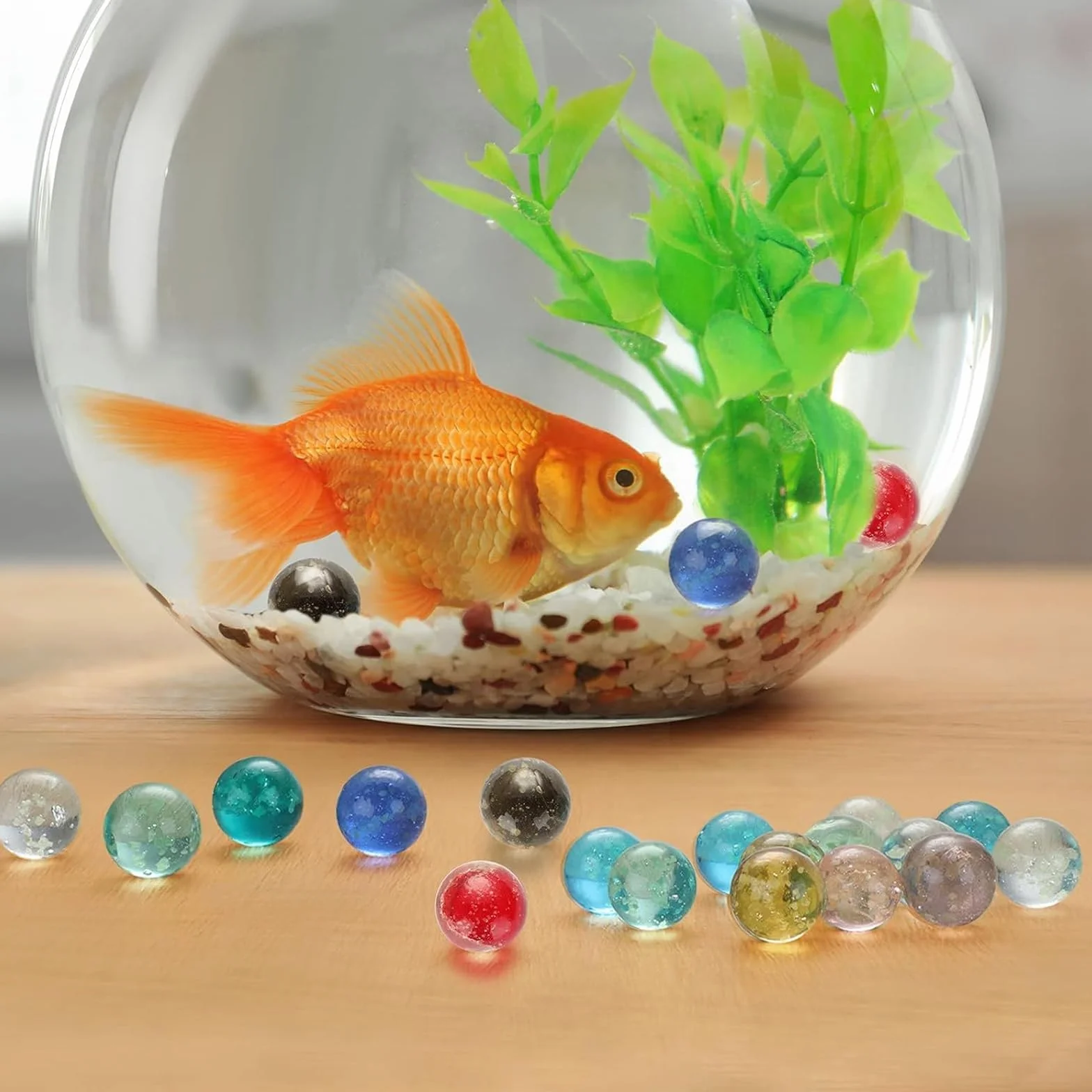 Biglie Vetro Fosforescenti 16 mm Bambini Colorate Sacchetto Pietra Dell'Acquario Perline Riempimento Vasi
