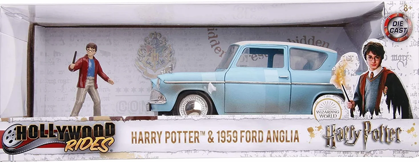 Simba Jada Toys - Harry Potter 1959 Ford Anglia Die Cast 1:24 con Personaggio di Harry in Die Cast, + 8 Anni, 253185002, Multicolore
