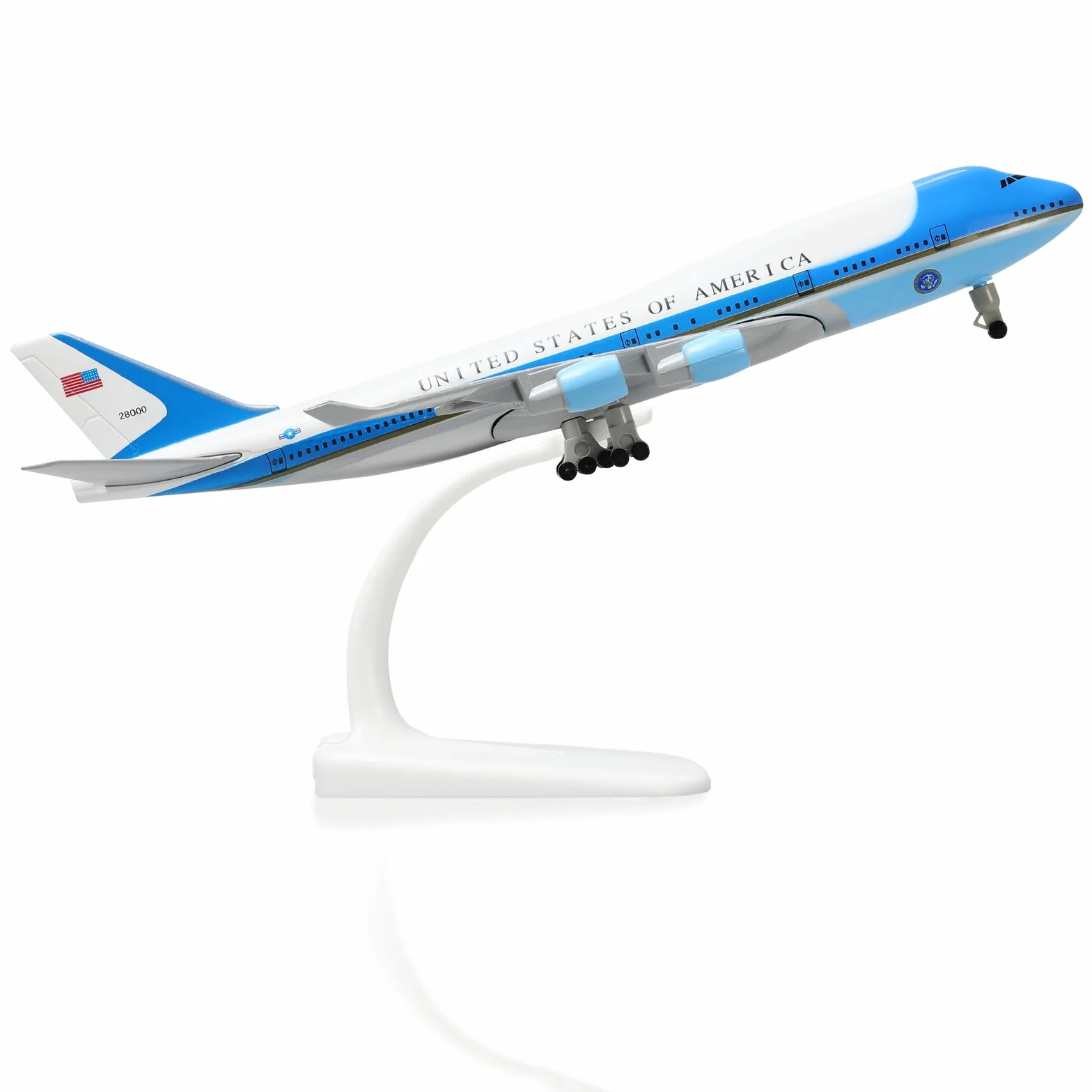 Boeing 747 VC-25A Air Force One Modellino Die-Cast 1:300 w Metalu 8,3 cali