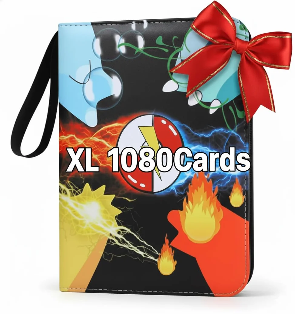 Album per cromos carte da collezione per giochi di carte collezionabilidi 1080 buste da gioco,per TCG,regalo per ragazzi e ragazze,album toploader per pokemon tcg
