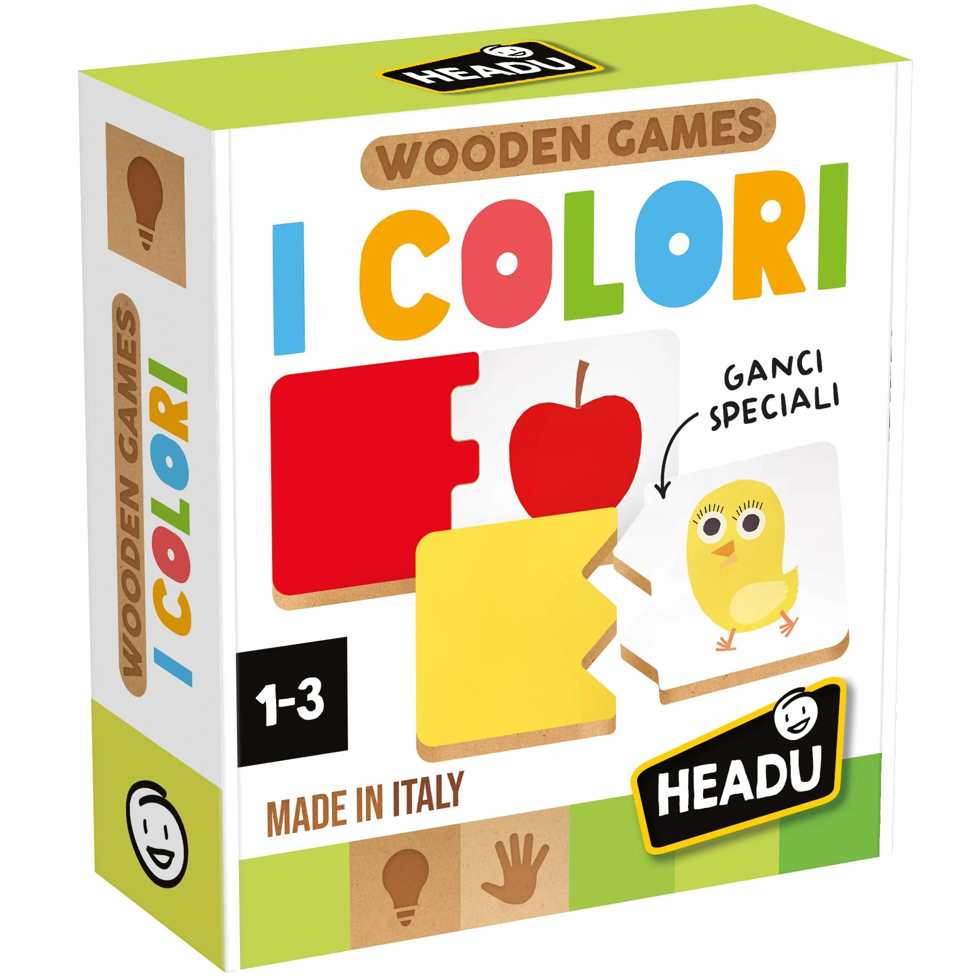 Headu - I Colori - Colori per i piccoli! | Gioco Educativo Bambini 2 3 4 Anni, Gli Unici Giochi in Legno Made in Italy, Attività Divertenti che Stimolano l'apprendimento, Idea Regalo Natale Pasqua