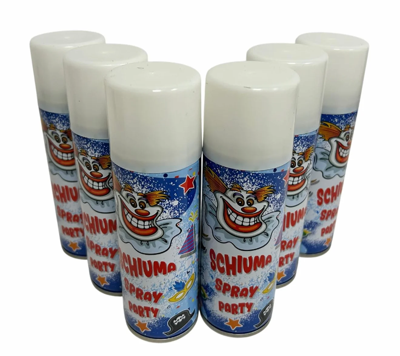 Schiuma Spray 6 pz Confezione da 6 Bombolette di Schiuma Spray Festa Party Carnevale Scherzi di Carnevale Bambini Ragazzi Adulti 150ml 100ml Bombolette Schiuma di Carnevale Schiuma Scherzo (6x 100ml)