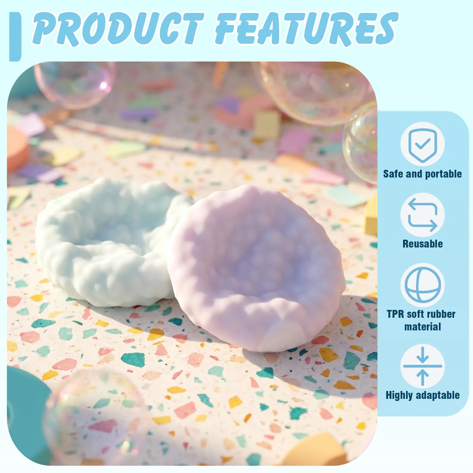 Shapeable Stress Squeeze Ball 2 Pezzi, Squishy Crunchy Stressball, Palla Antistress