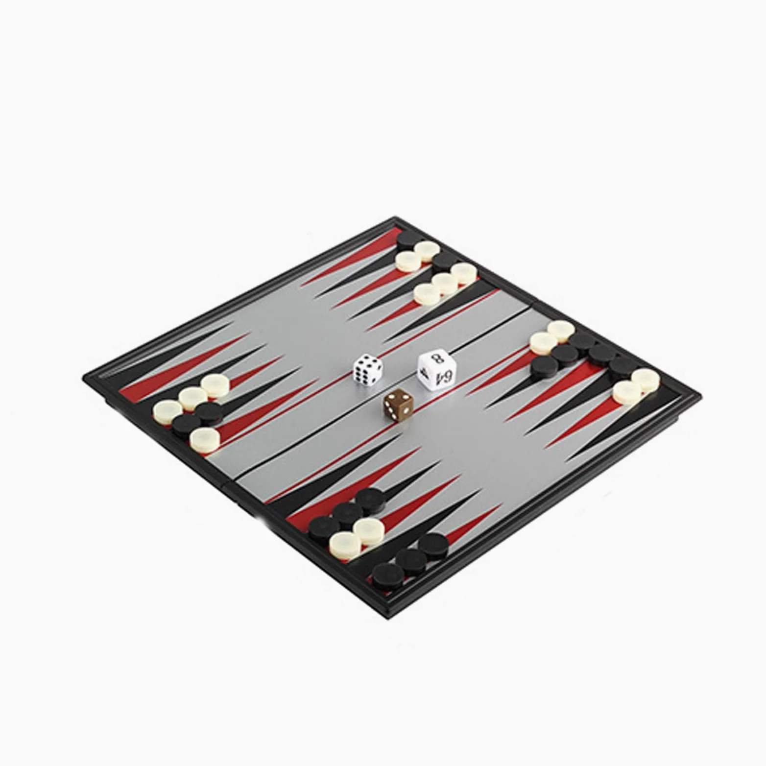 Set di backgammon magnetico, gioco da tavolo da viaggio pieghevole for adulti e bambini, portatile for picnic in auto, uso domestico e all'aperto scacchiera portatile(25 * 25 * 2cm)