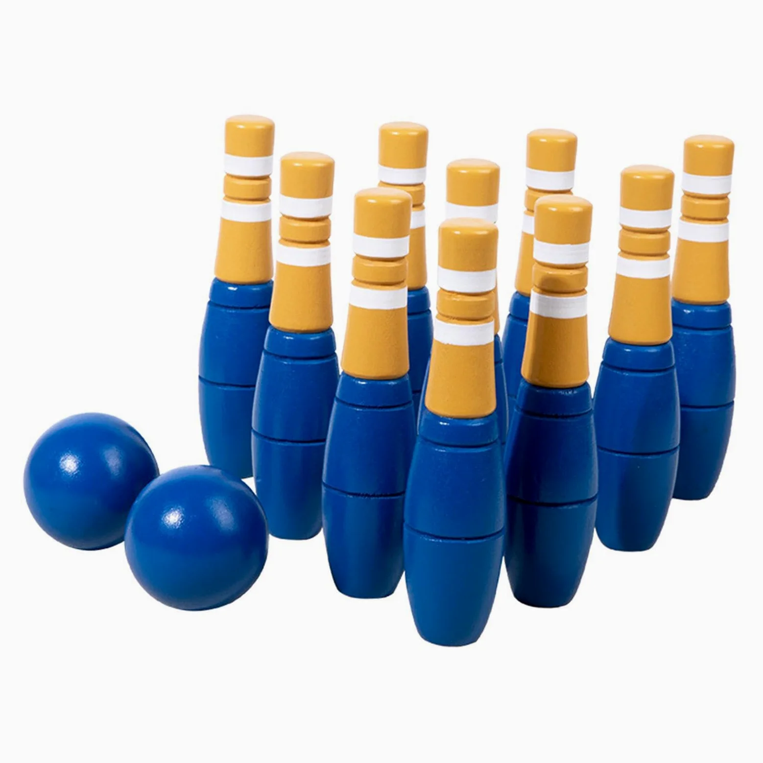 Set da Bowling per Bambini con Birilli in Legno, Giocattolo | divertente per attività al chiuso. Il set da bowling per bambini include 10 birilli, gioco interattivo per il tempo libero