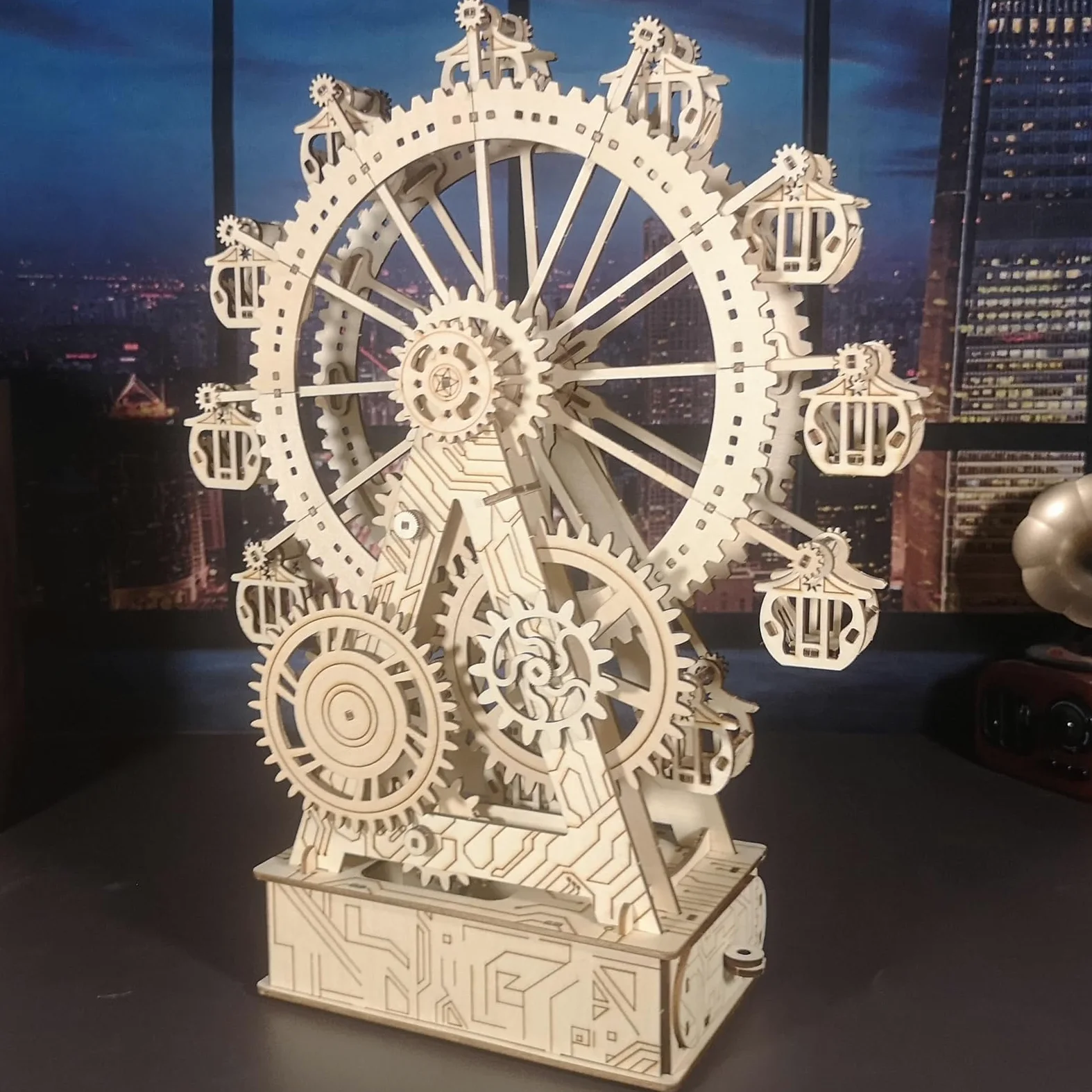 Modellini Da Costruire Puzzle 3D Legno - Kit Ruota Panoramica Steampunk Con Carillon, Kit Modellismo, Puzzle in Legno Per Adulti, Regalo Speciale