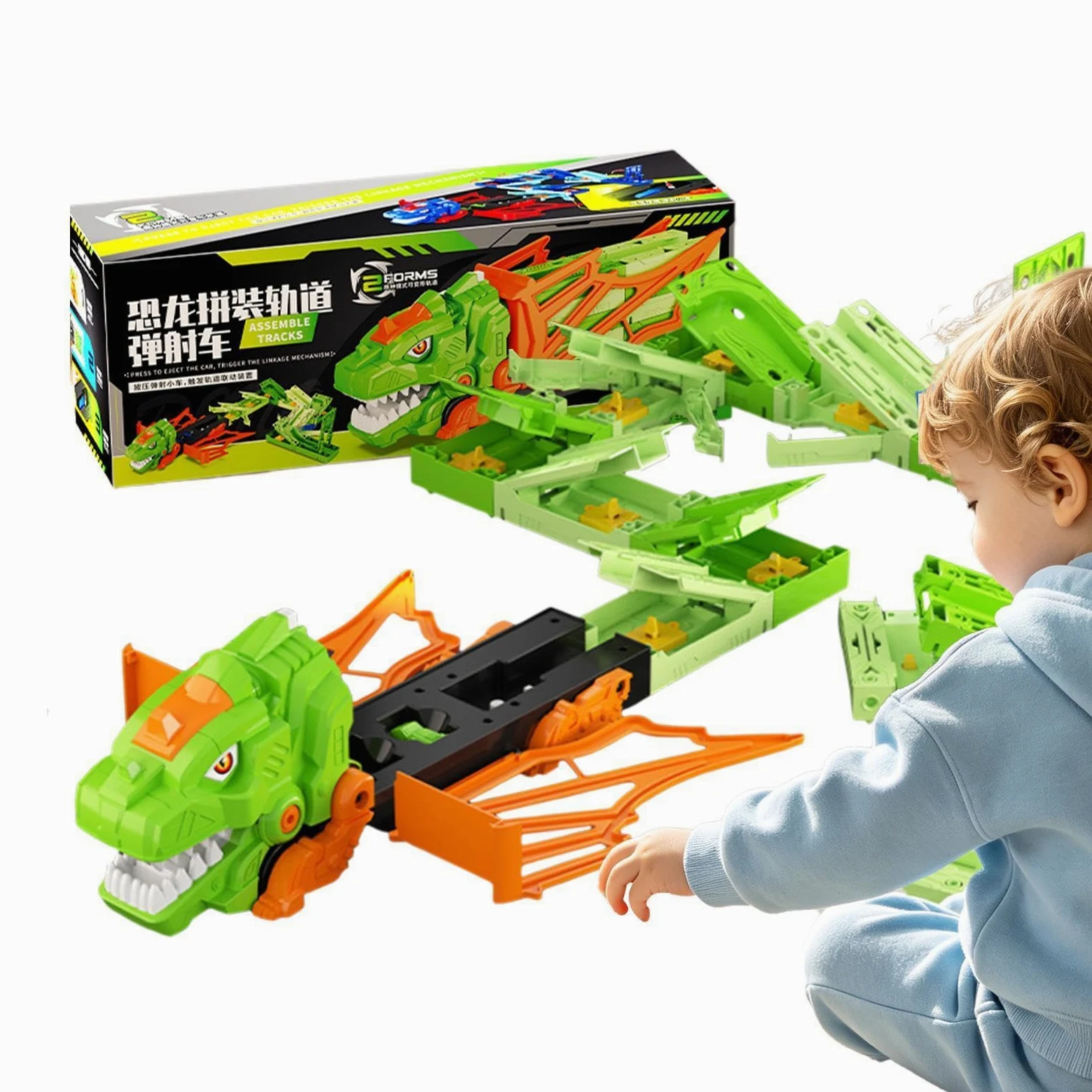 Pista Dinosauri Macchinine Da Corsa Giocattoli Veicoli Playset Interattivo | Set Pista Macchinine Per Bambini E Bambine Interno Esterno Prescuola Asilo Viaggio Compleanno