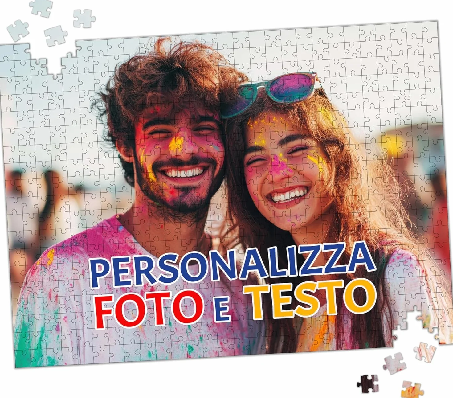 Puzzle Personalizzato con Foto e Testo 180 Pezzi - Colori vivaci, Stampa di Qualità - Include Scatola Protettiva e Immagine Guida per Assemblaggio - Idea Regalo per Coppie e Famiglie (180 pz)