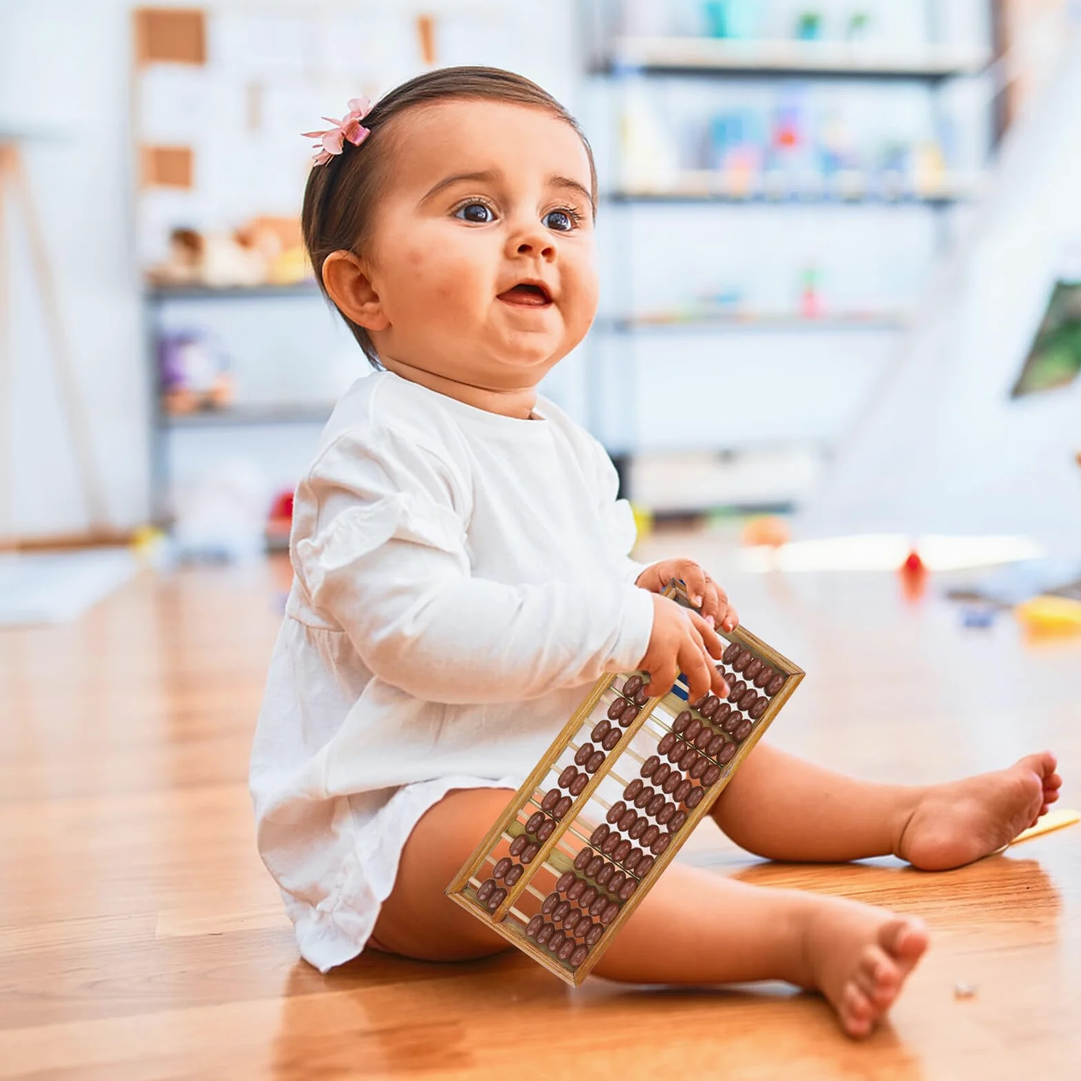 Beaupretty Abaco Aritmetico 7 File 13 Aste in Legno per Bambini | Finitura Marrone Caffè, Angoli Arrotondati e Superficie Lucida, Adatto per Studenti e Contabili