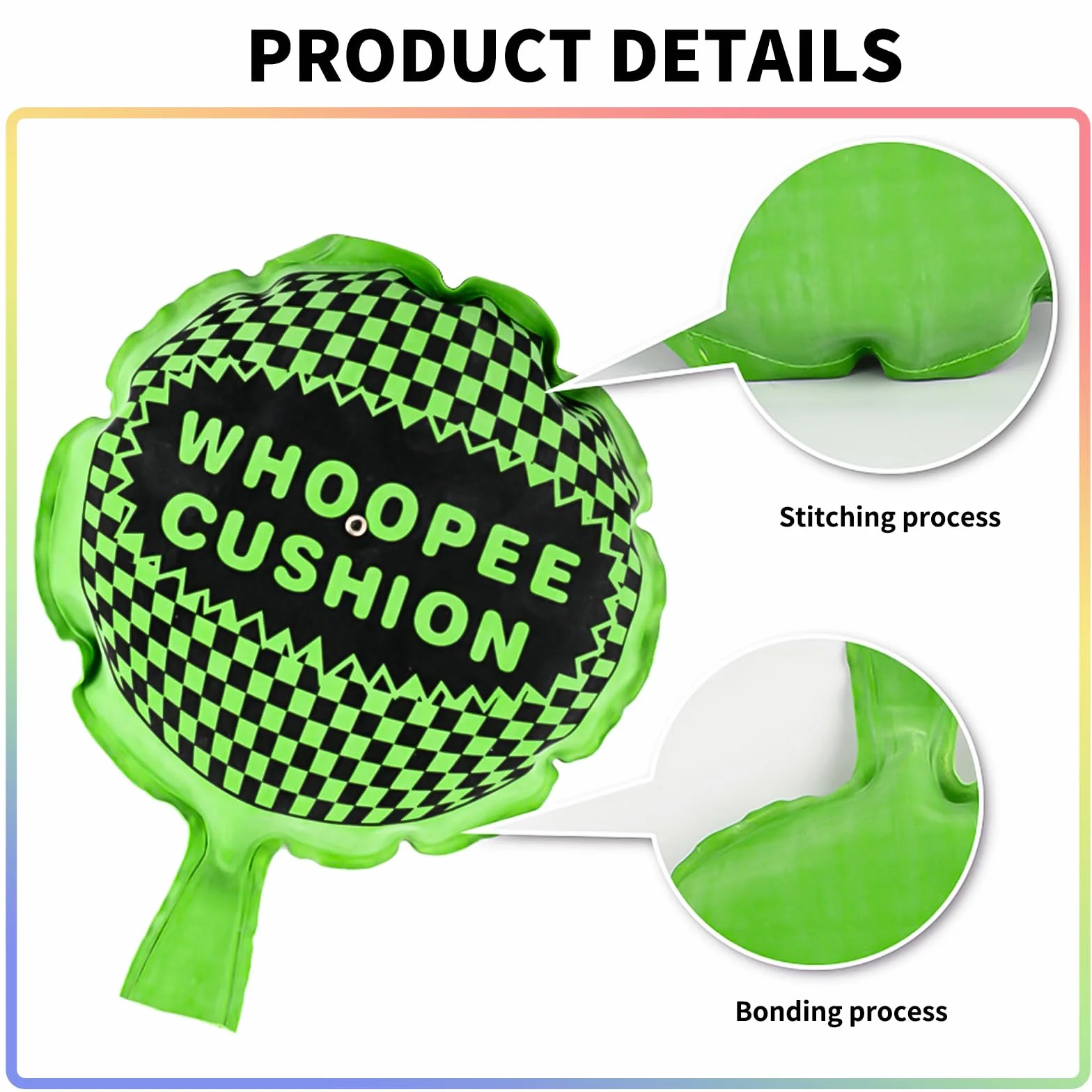 4 Pezzi Cuscino Scorreggione Cojín pedos,Autogonfiante Whoopee Cuscino,Cuscino per Scoregge,Adatto Bambini Adulti per Scherzi Divertimento (Grande/Verde,Medio/Rosso,Piccolo/Giallo+Blu)
