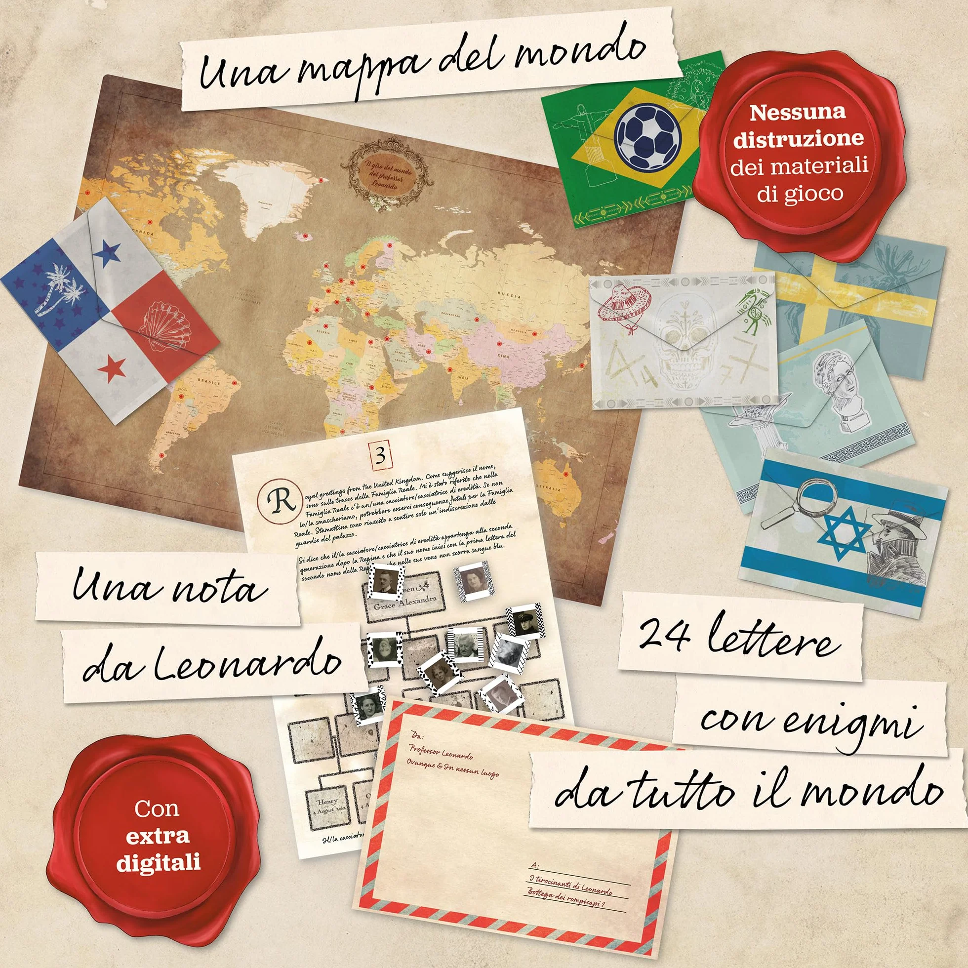 Hidden Games - Calendario dell'Avvento con puzzle - Il Giro del Mondo del Professor Leonardo - Un gioco di enigmi in 24 buste misteriose