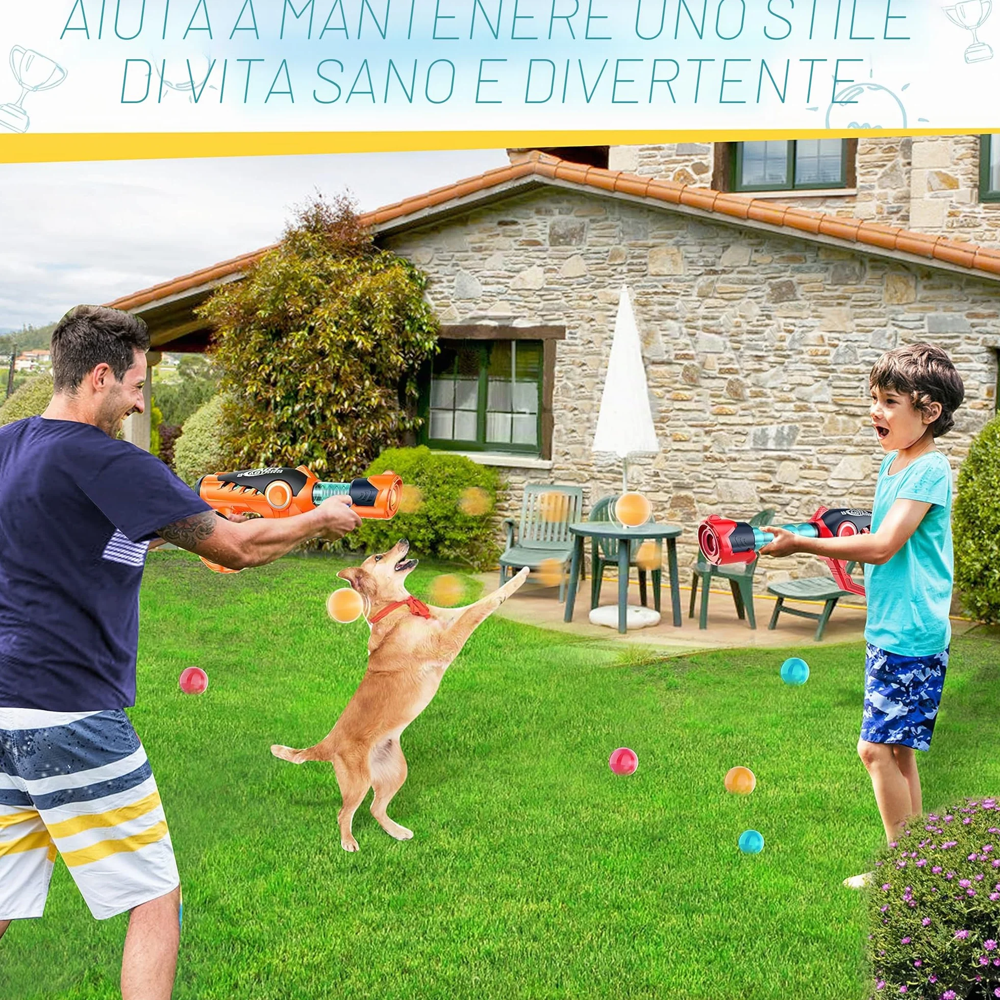Nerf Compatible VINTOP Giocattoli Tiro 36 Sfere Schiuma 6-10 Anni