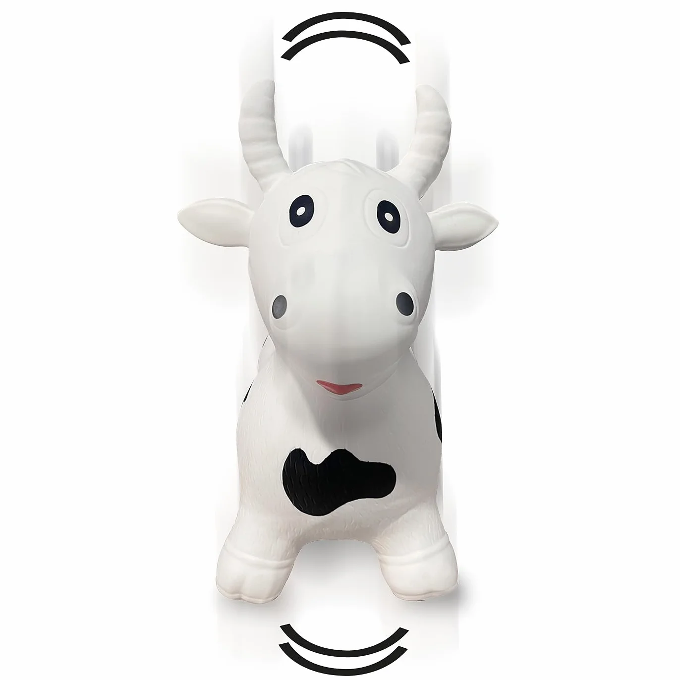 Jamara 460318 - Animale salterino Toro bianco/nero con pompa – Sviluppa l'equilibrio e capacità motorie, Orecchie come sostegno, Robusto e resistente fino a 50 Kg