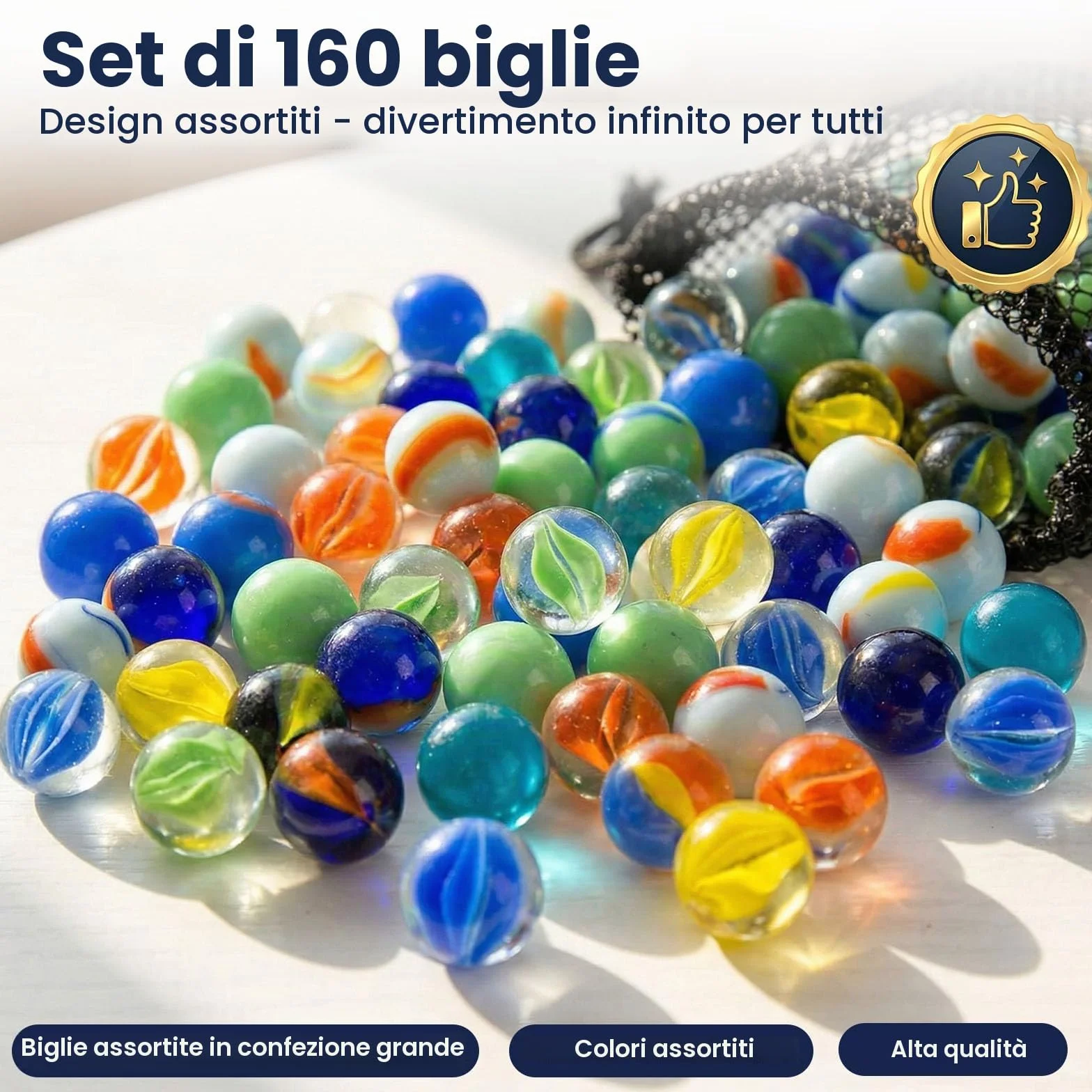 160 biglie di vetro 16 mm colorate motivi unici per giochi bambini decorazioni fai da te colori misti