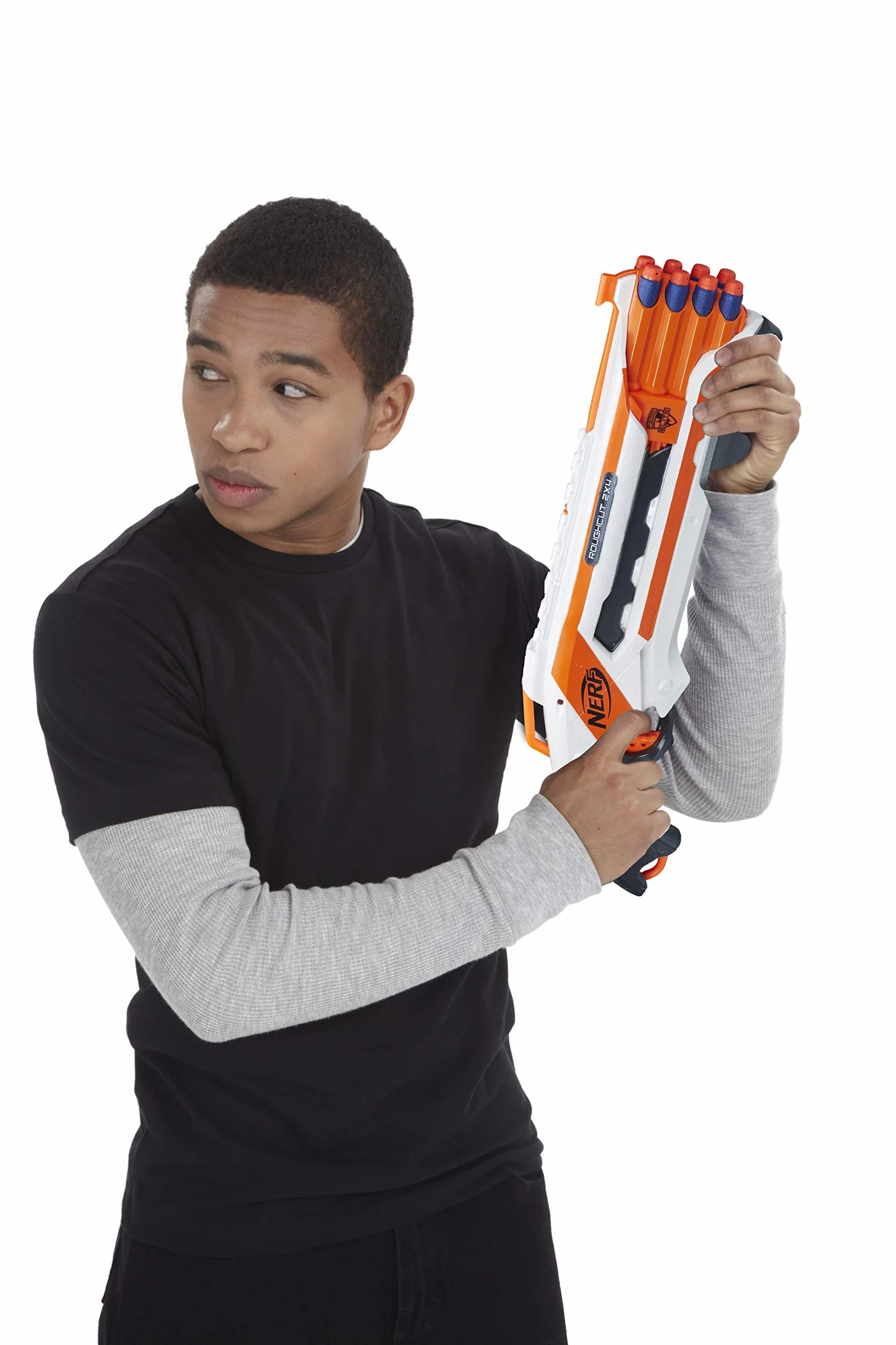 Nerf Hasbro Elite - Rough Cut 2x4, Blaster con Dardi, A1691EU4, Multicolore