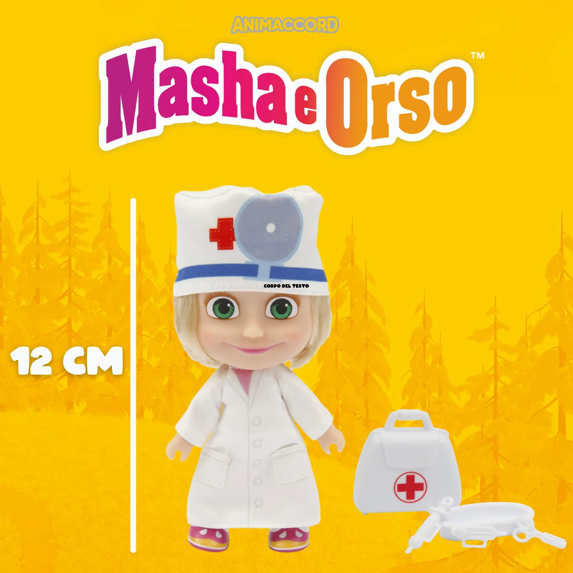 MASHA & THE BEAR - Ambulanza Di Masha E Orso, Veicolo Con Vano Apribile E Bambola Masha Dottoressa Da 12 Cm Inclusa, Ricca Di Accessori, Per Bambini e Bambine dai 3 anni