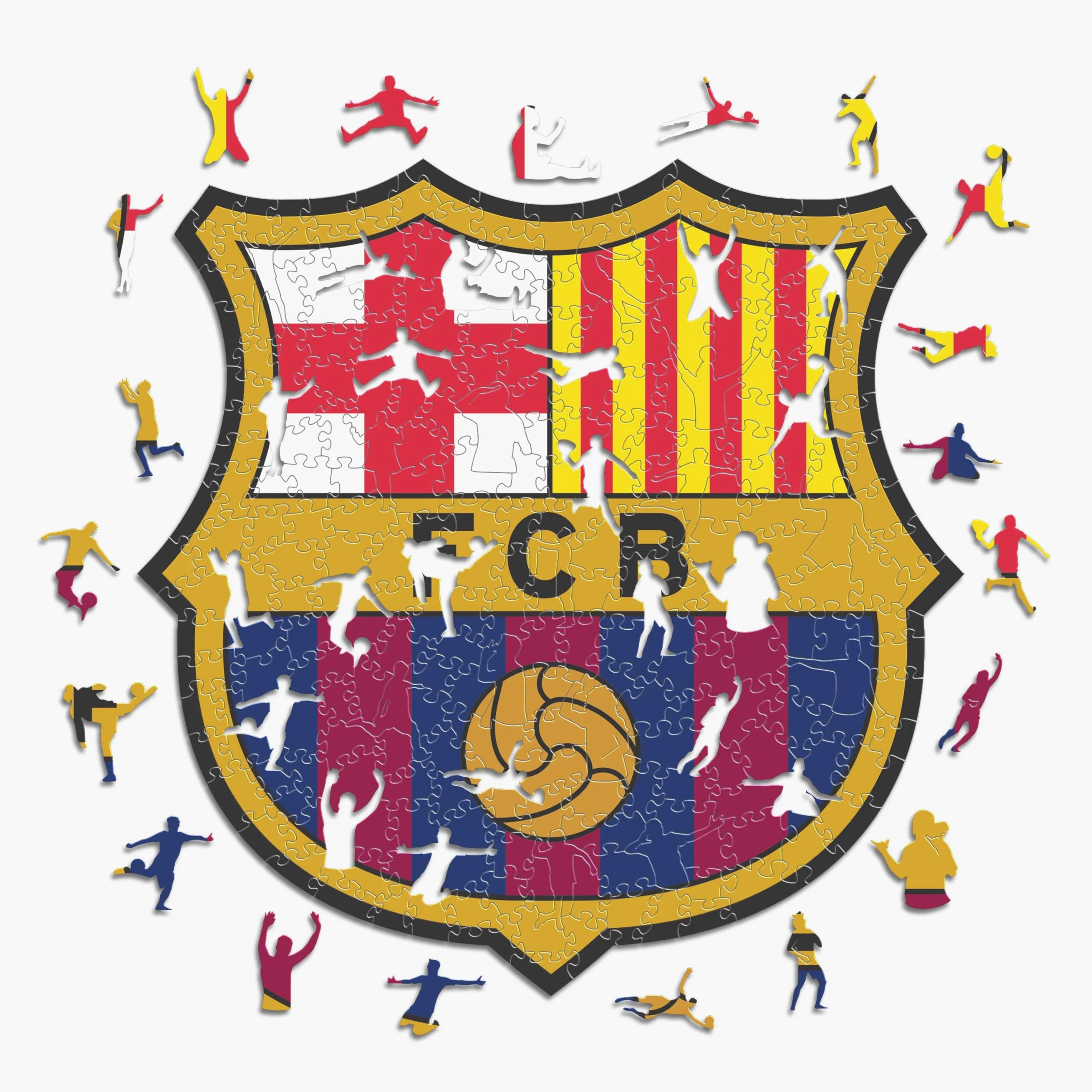 Iconic Puzzles, Barcellona Logo, Prodotto Ufficiale, Puzzle in Legno per Adulti e Bambini, Legno 100% Sostenibile