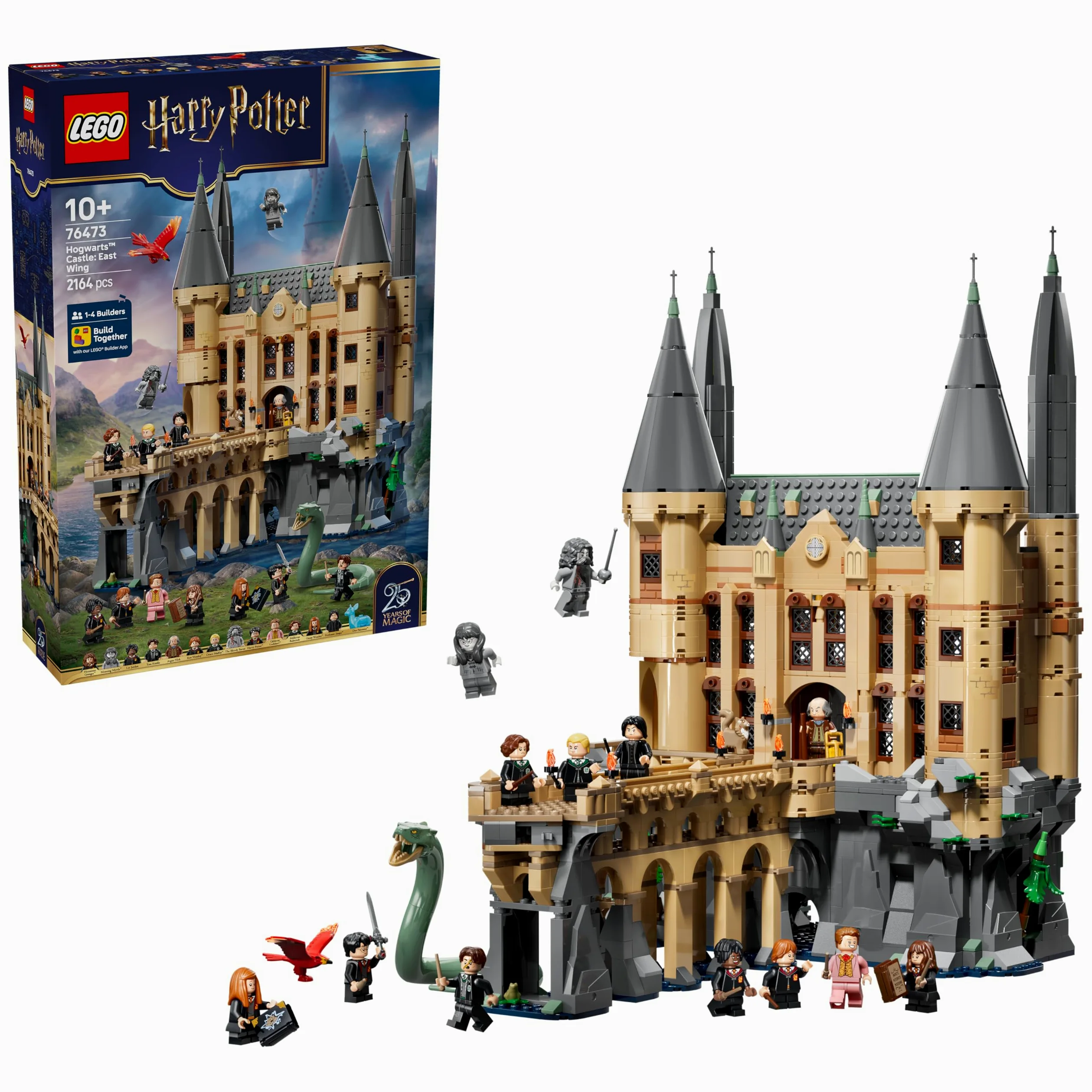 LEGO Harry Potter Castello di Hogwarts: Ala Est Giocattolo - Modello in Miniatura con 13 Minifigure e Patronus da Collezione - Decorazione Cameretta - Regalo per Bambine e Bambini da 10 Anni - 76473