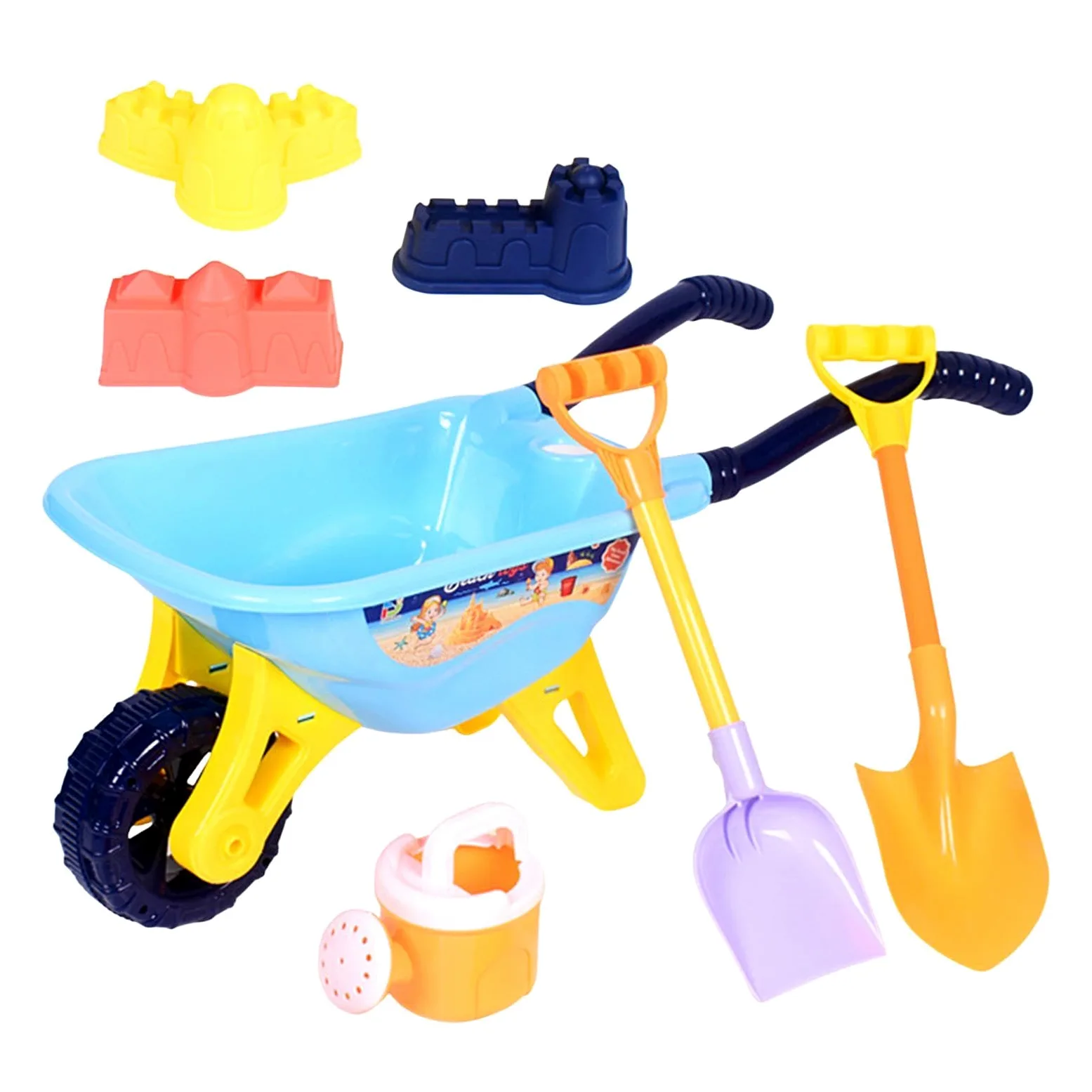 Giocattoli da Spiaggia per Bambini 7 Pezzi Secchiello Rastrello e Formine | Giochi di Sabbia per Attività all'Aperto per Feste Mare Giochi Piscina Giardino Campeggio Picnic Casa