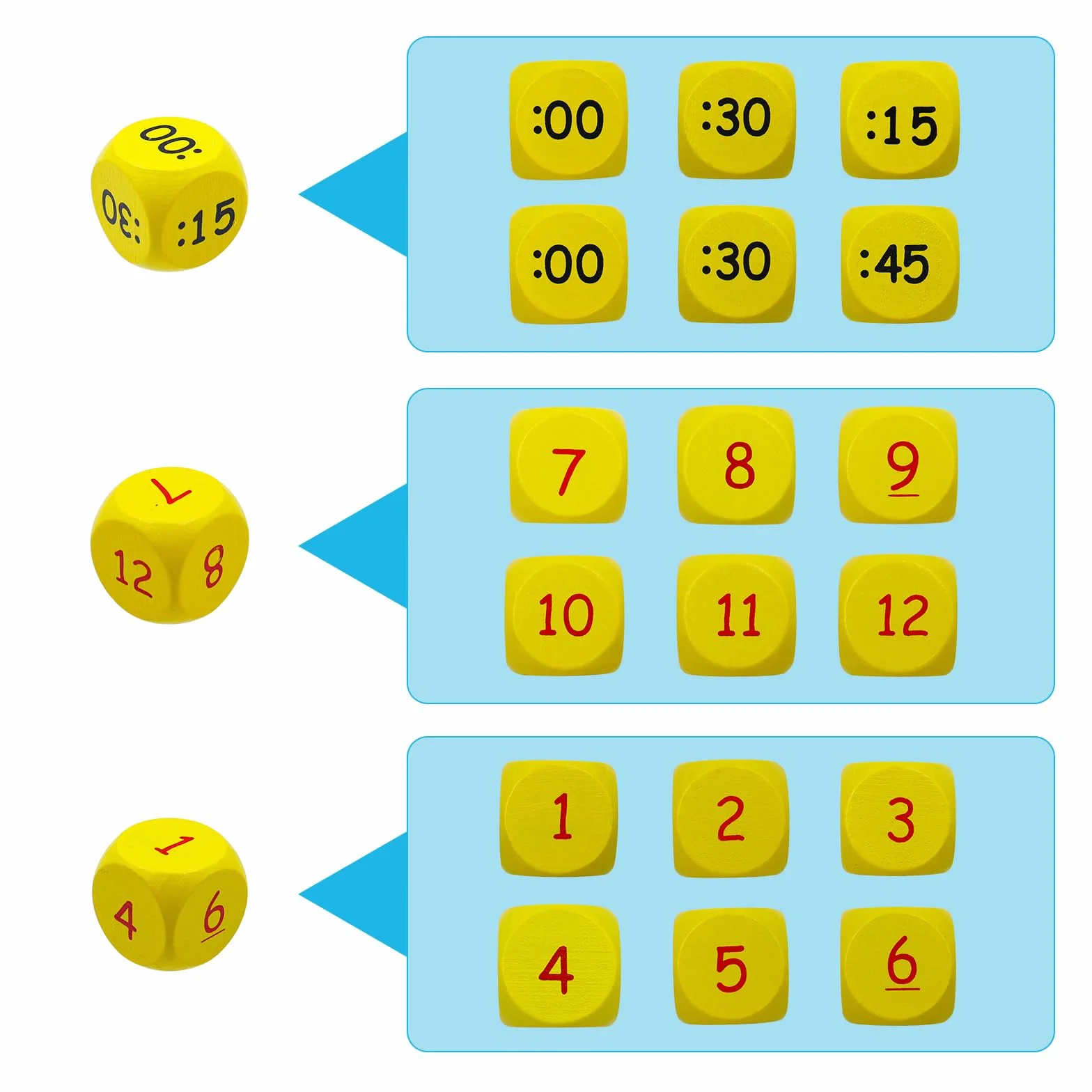 1 Set Modello di Orologio didattico, Orologio di apprendimento, Apprendimento Giochi Matematica Orologio di,Gioco Orologio Bambini Adatto a Bambini