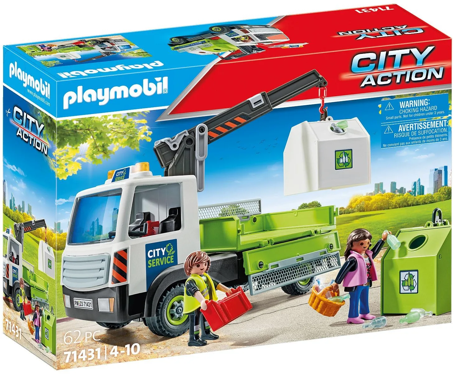 PLAYMOBIL City Action 71431 Camion Trasporto contenitori rifiuti