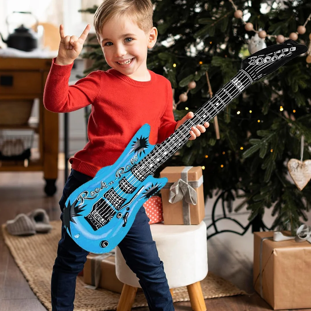 Chitarra Gonfiabile 53cm 6 Pezzi Strumenti Musicali Gonfiabili per Carnevale Compleanno