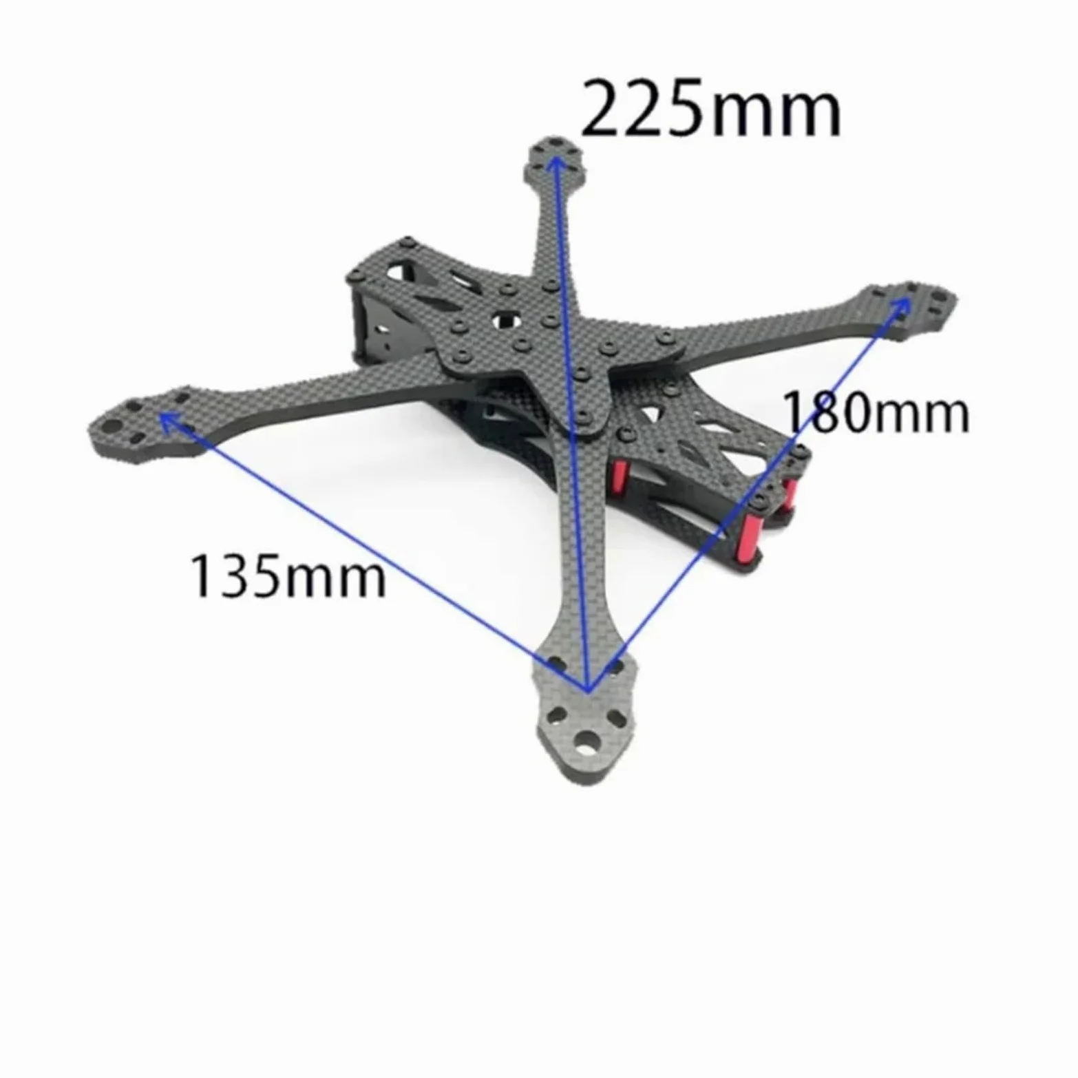 Kit telaio quadricottero in fibra di carbonio, drone freestyle 225MM | 130*183MM, piastra braccio 5.5MM, superiore 2.0MM, inferiore 2.5MM, lato 2.0MM(5 Inch Frame)